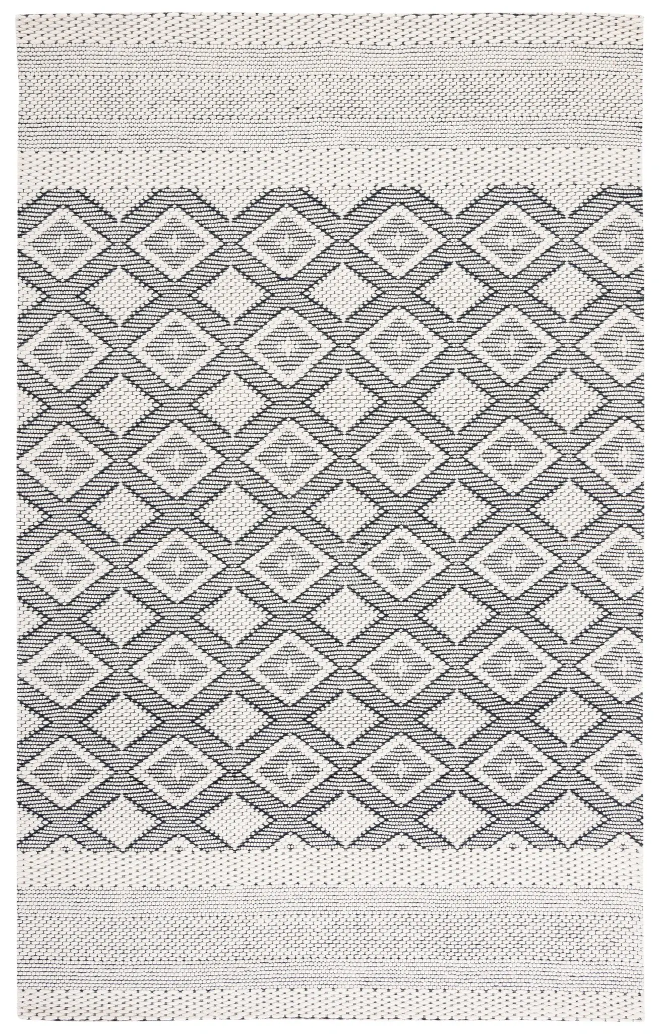 Vermont Concentric Diamond Band Hand-Woven Wool Rug