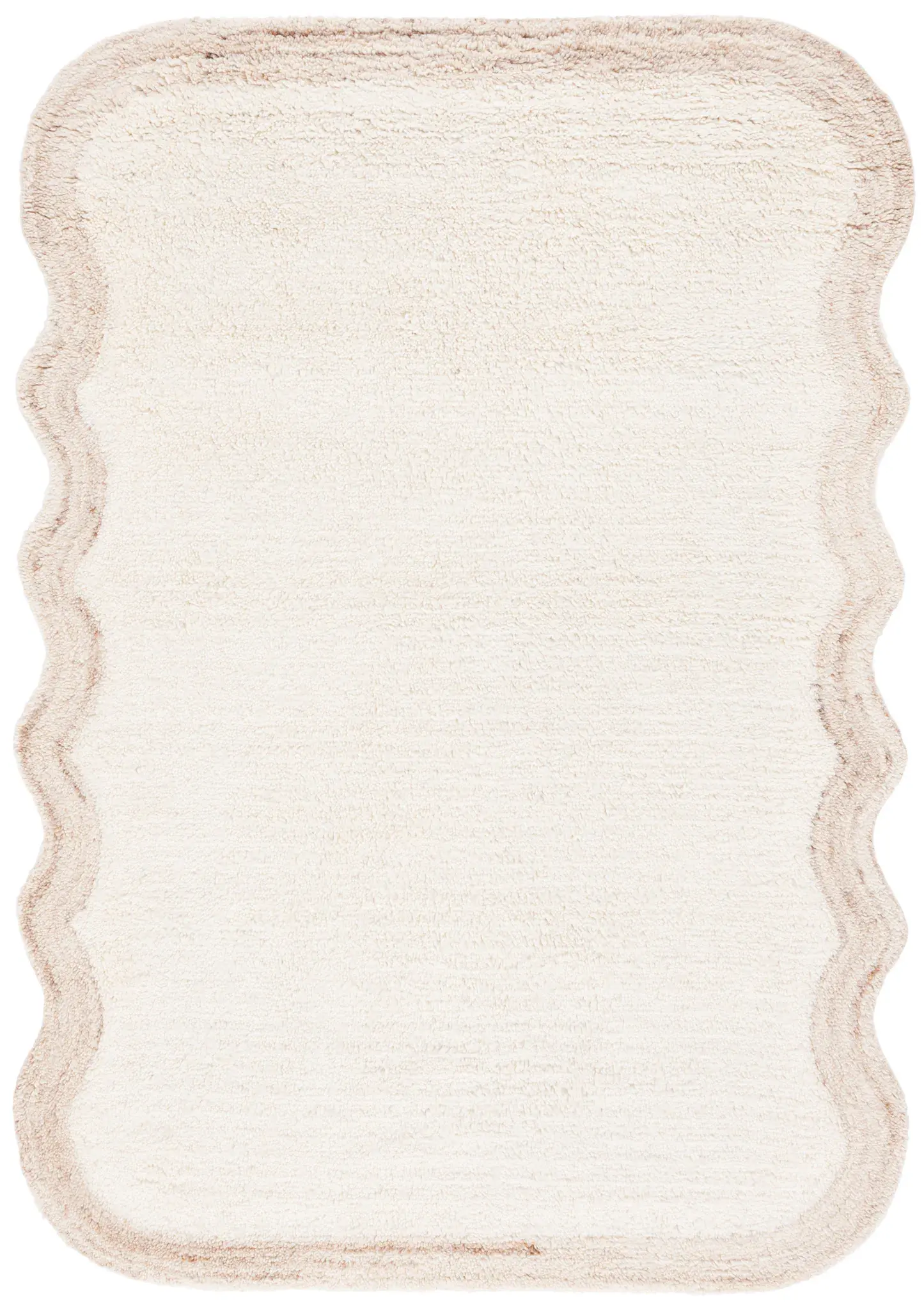 Vermont Scalloped Border Shag Wool Rug