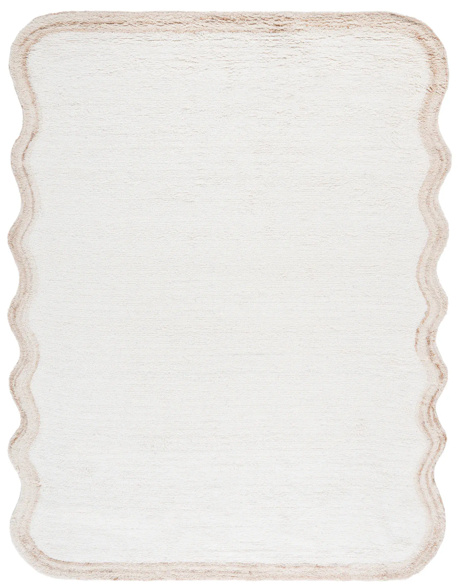 Vermont Scalloped Border Shag Wool Rug