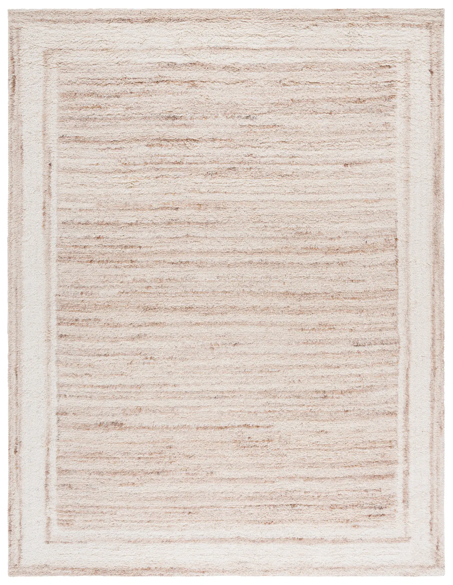 Vermont Striped Border Hand-Tufted Wool Rug