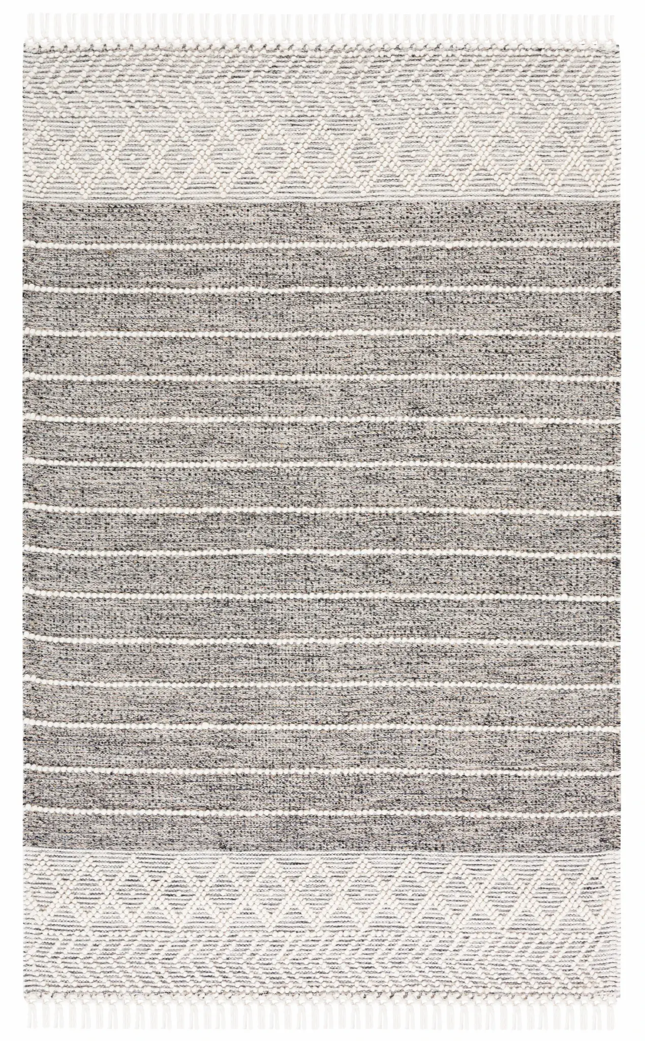 Vermont Striped Chevron Hand-Loomed Wool Rug
