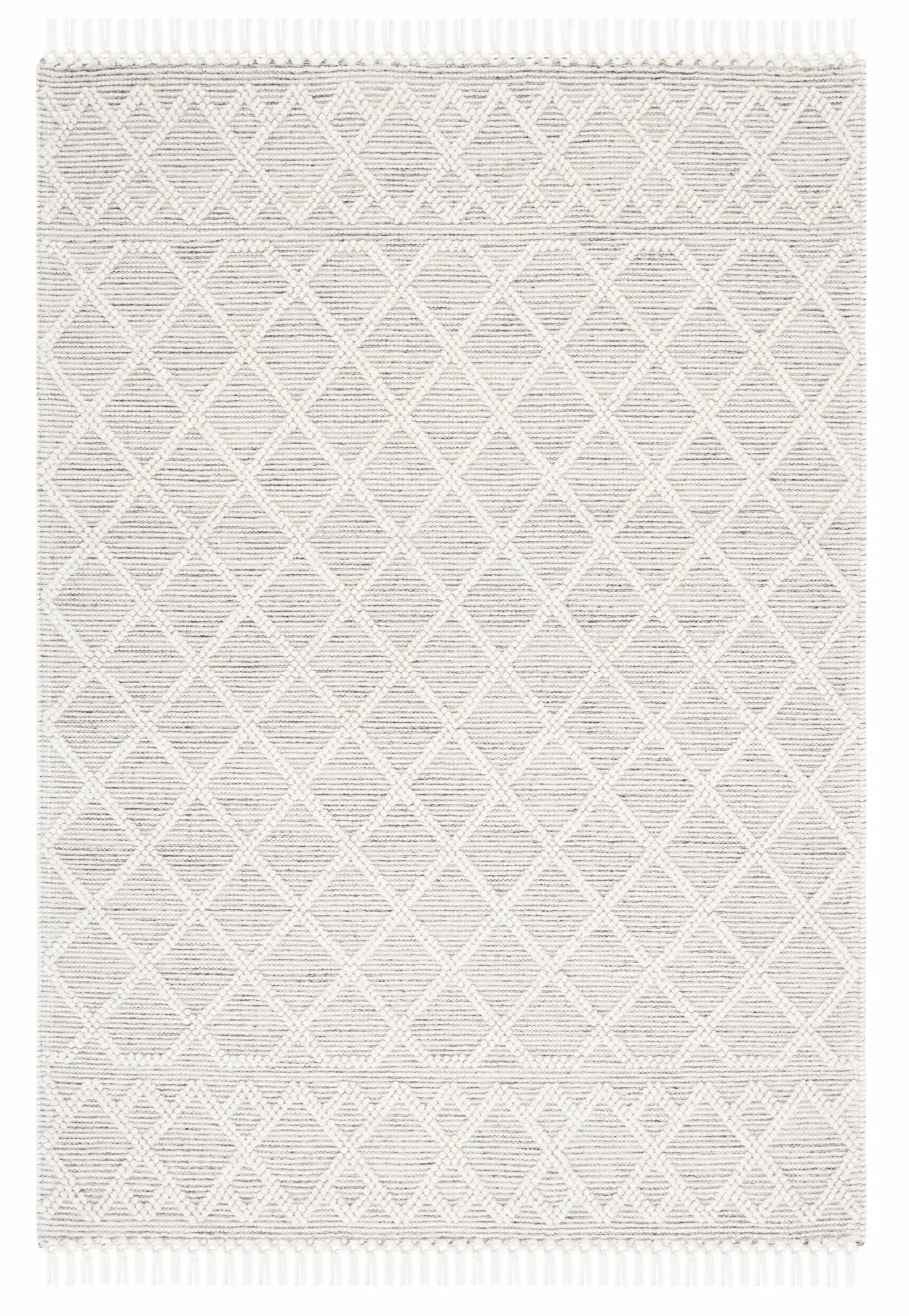 Vermont Banded Diamond Lattice Hand-Loomed Wool Rug