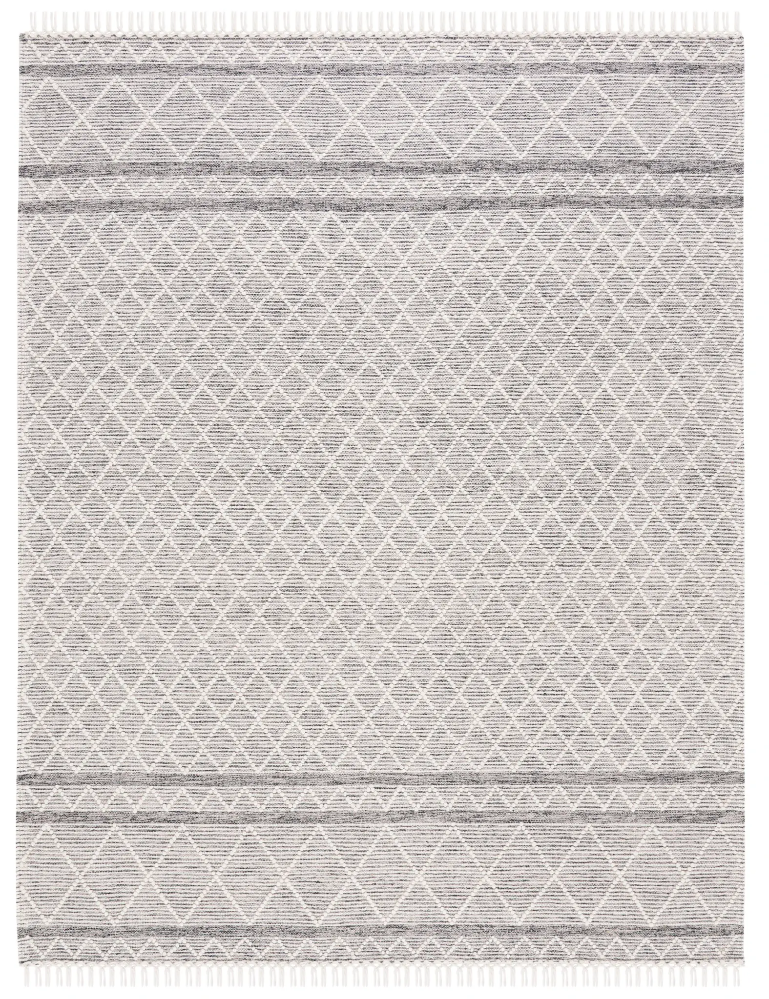 Vermont Banded Diamond Lattice Hand-Loomed Wool Rug