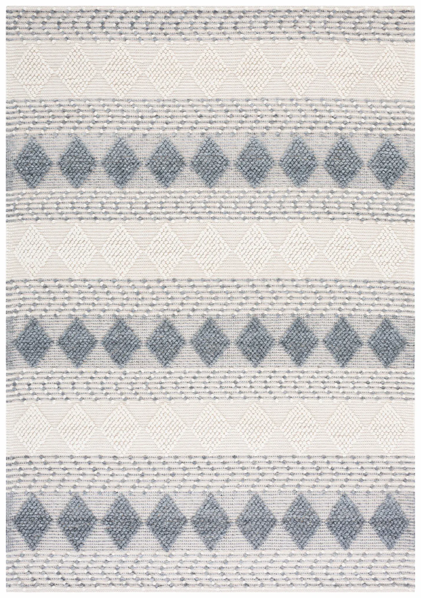 Vermont Banded Diamond Hand-Loomed Wool Rug