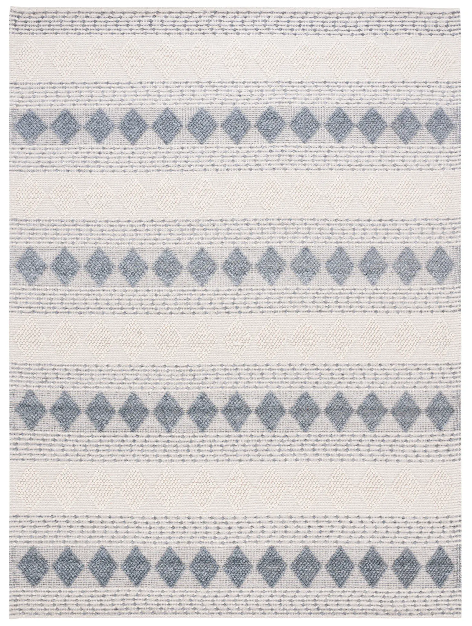 Vermont Banded Diamond Hand-Loomed Wool Rug