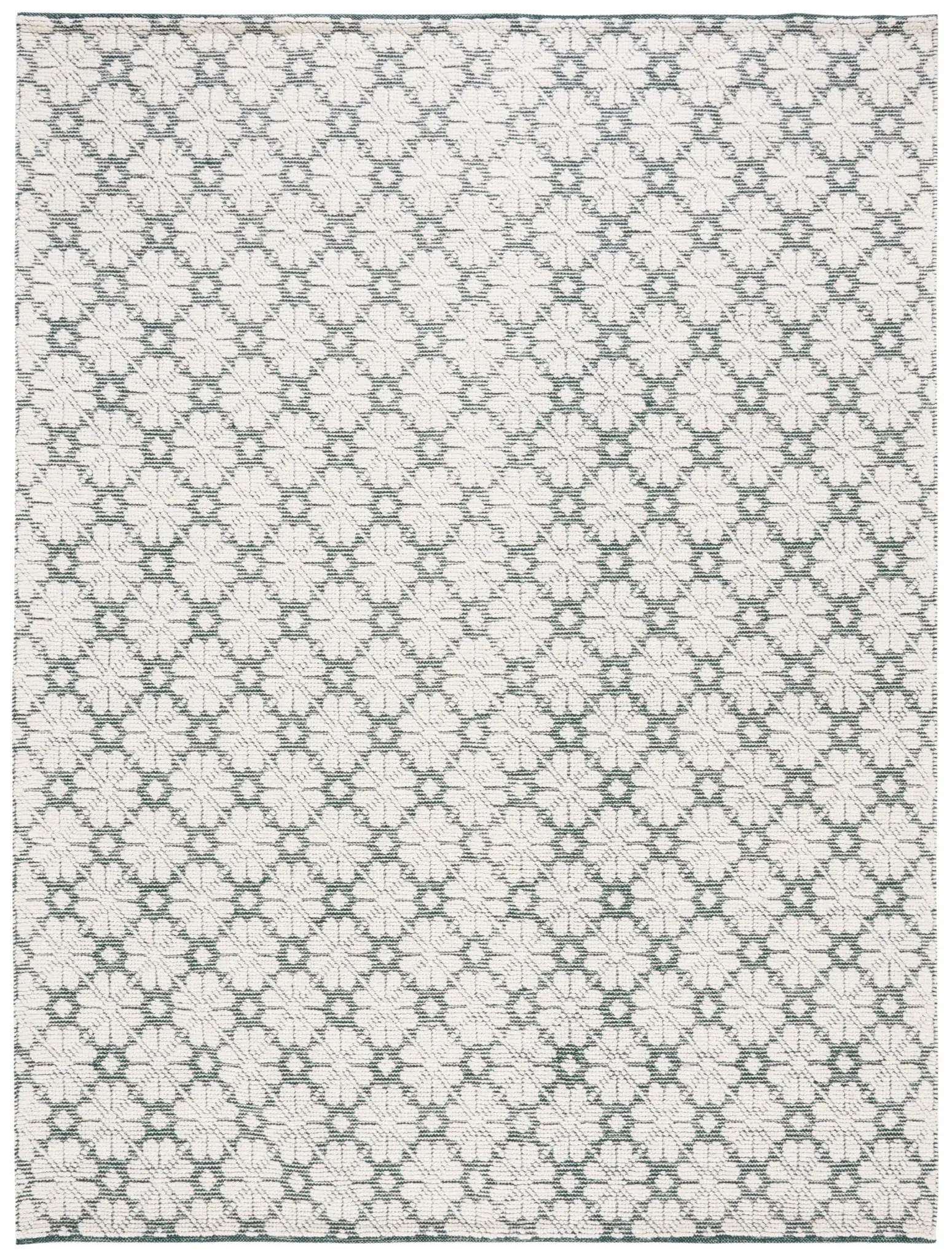 Vermont Flower Lattice Hand-Woven Wool Rug
