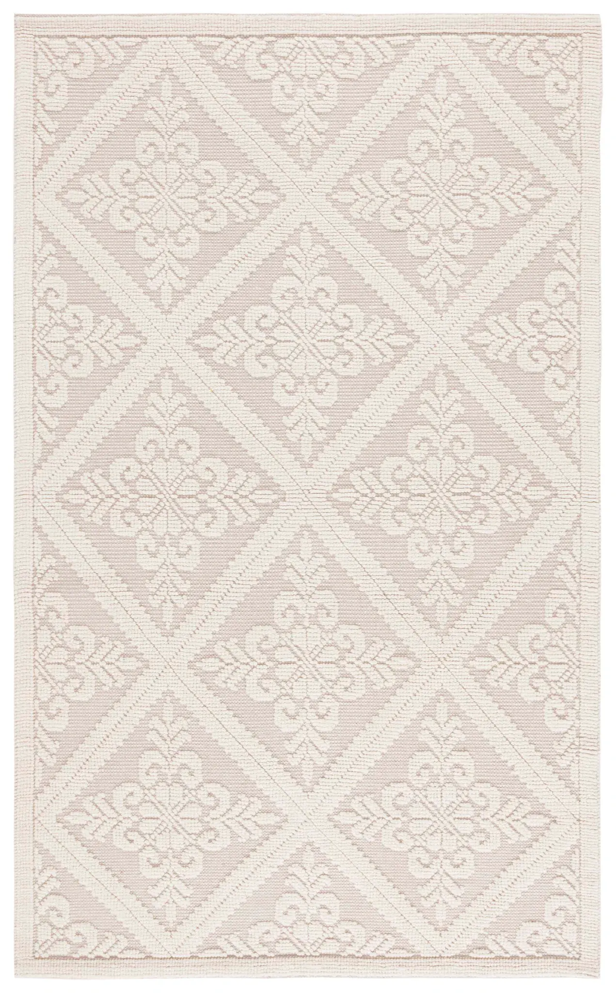 Vermont Floral Diamond Hand-Woven Wool Rug