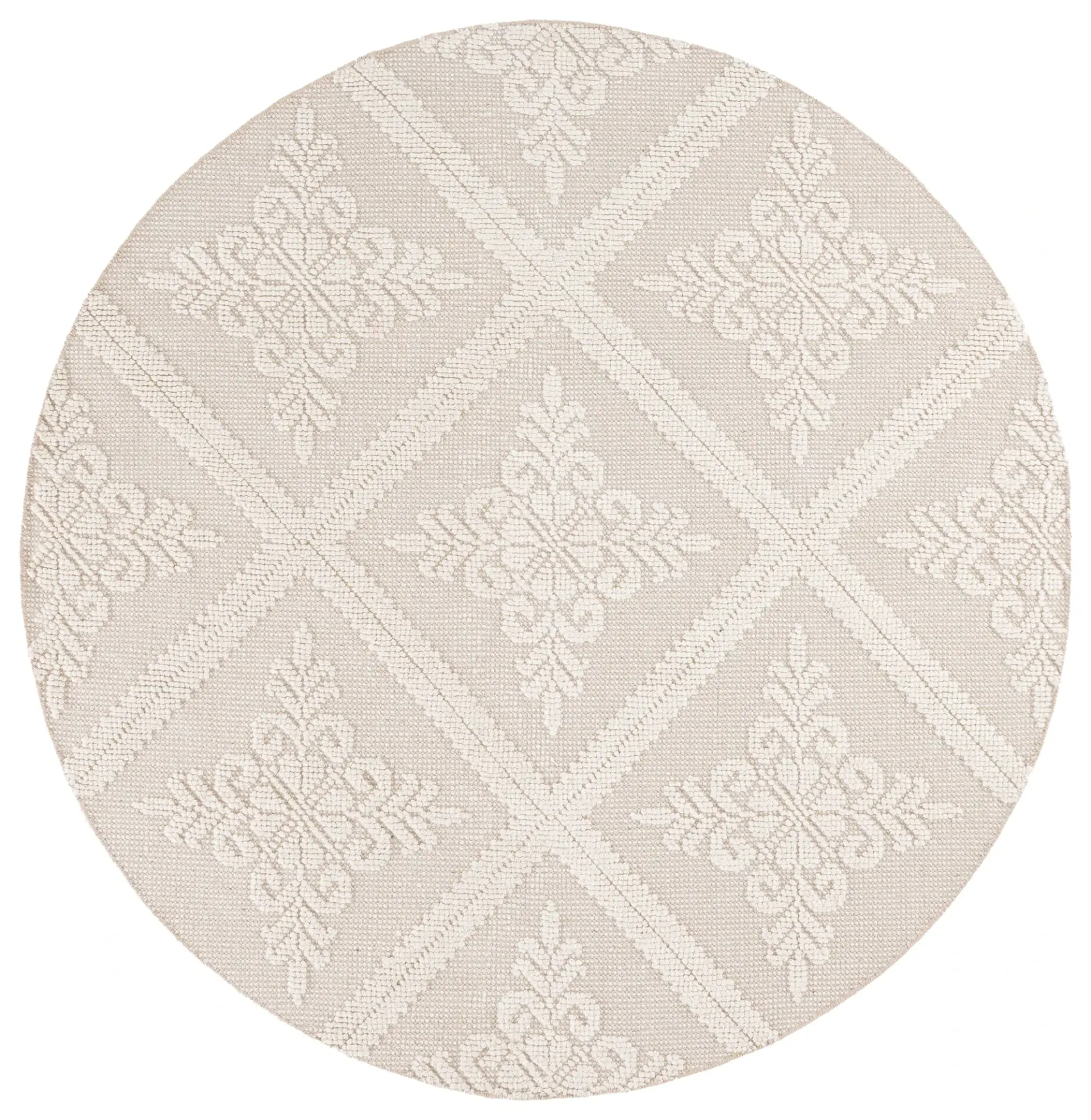 Vermont Floral Diamond Hand-Woven Wool Rug