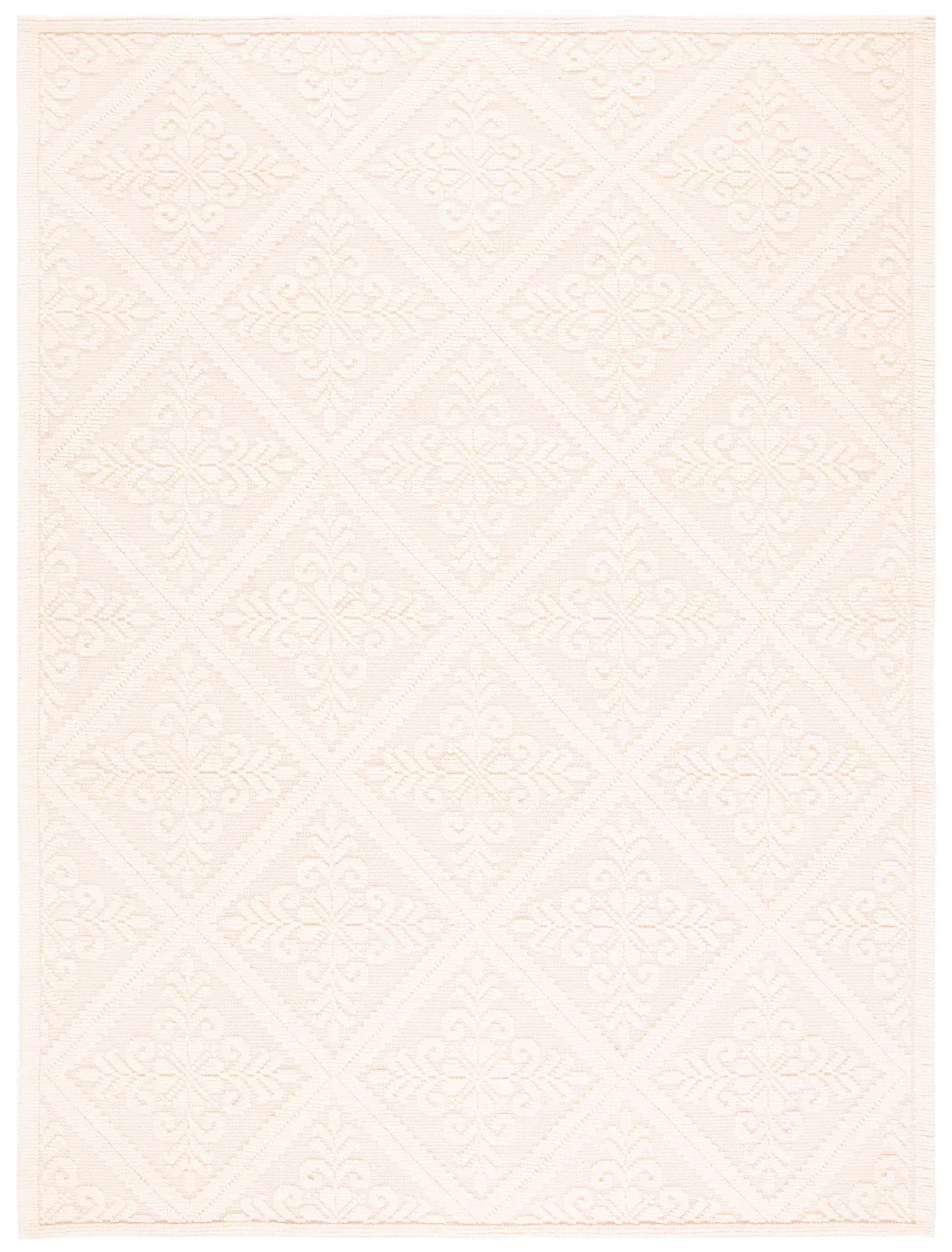 Vermont Floral Diamond Hand-Woven Wool Rug