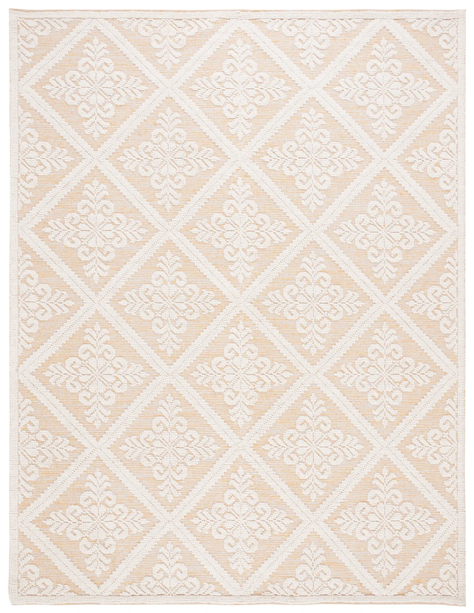 Vermont Floral Diamond Hand-Woven Wool Rug