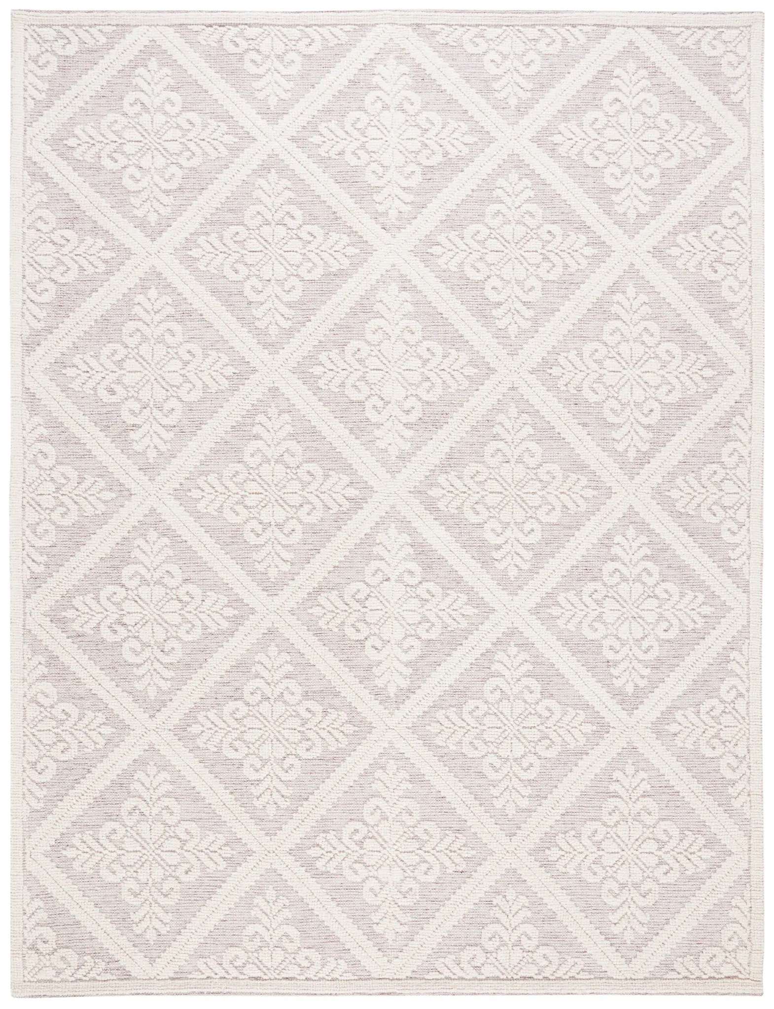 Vermont Floral Diamond Hand-Woven Wool Rug