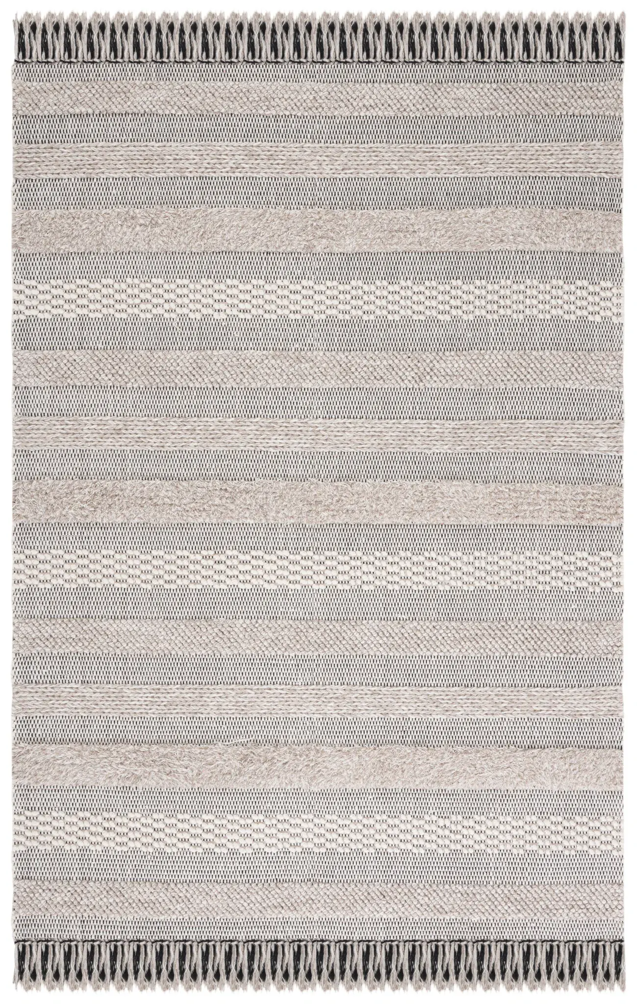 Vermont Textured Striped Flatweave Wool Rug