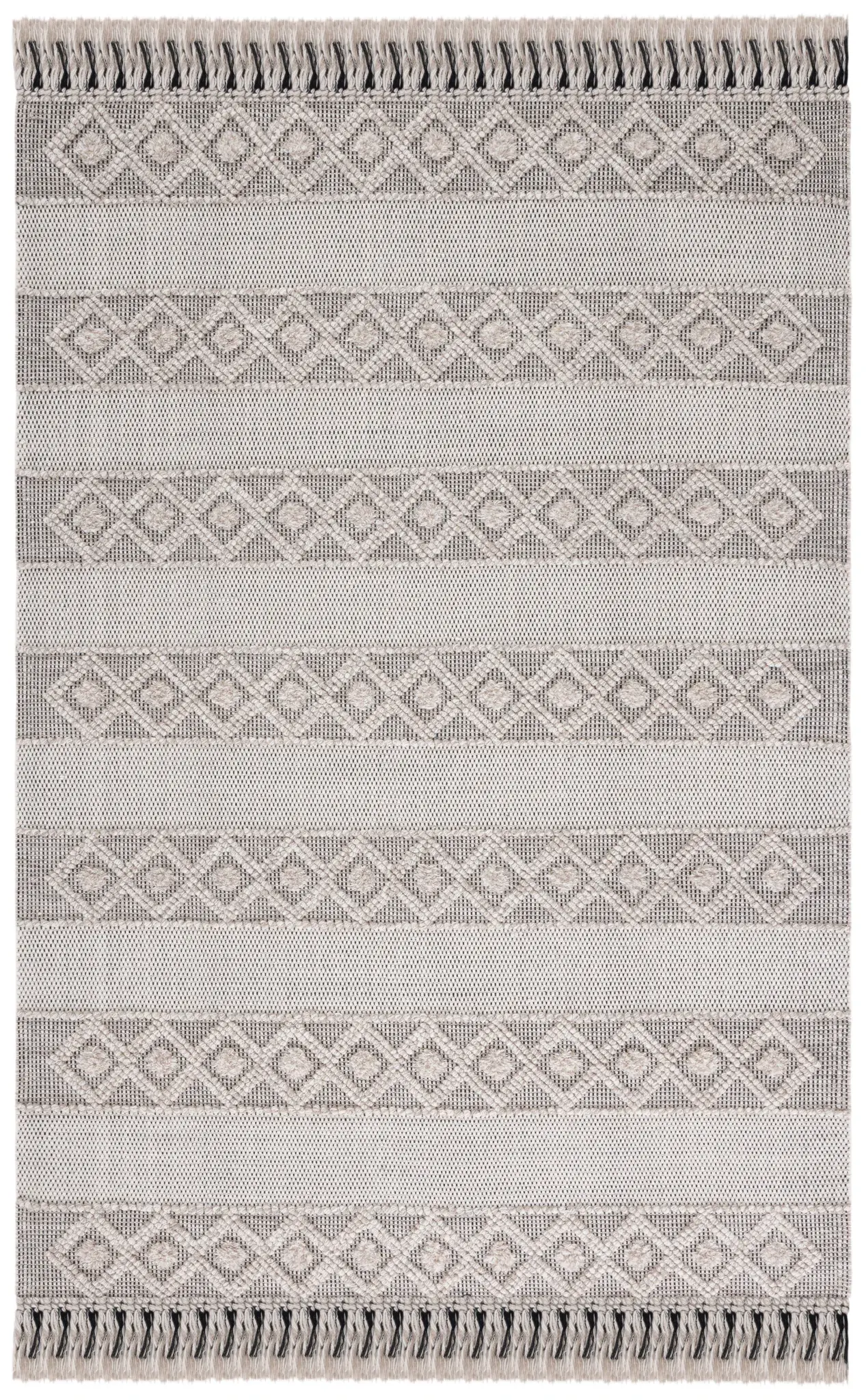 Vermont Banded Moroccan Diamond Flatweave Wool Rug