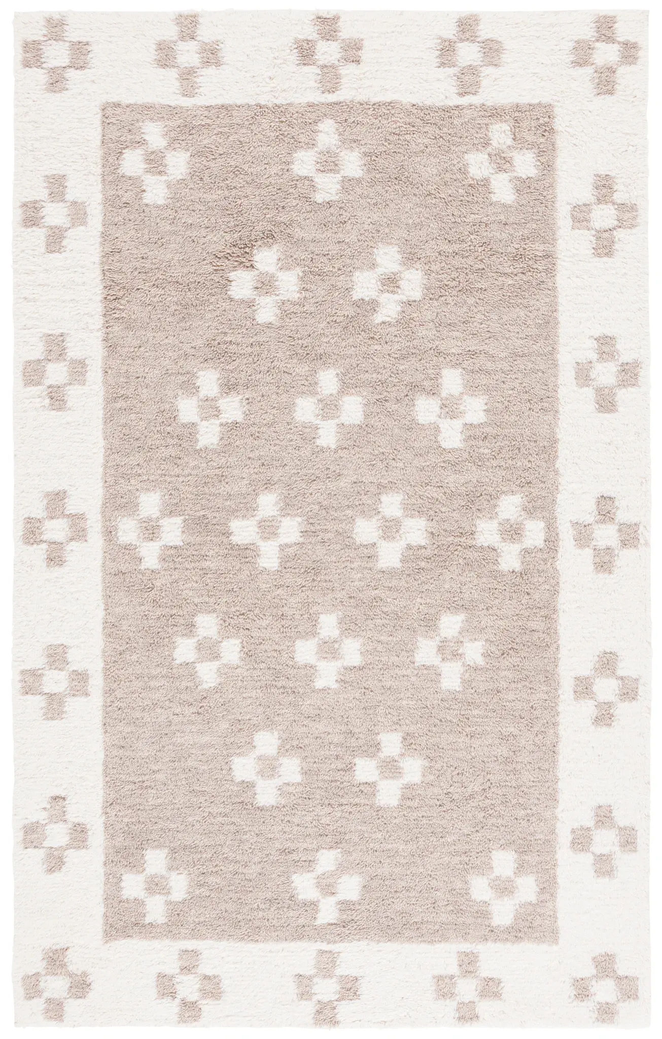 Vermont Bordered Cross Hand-Tufted Wool Rug