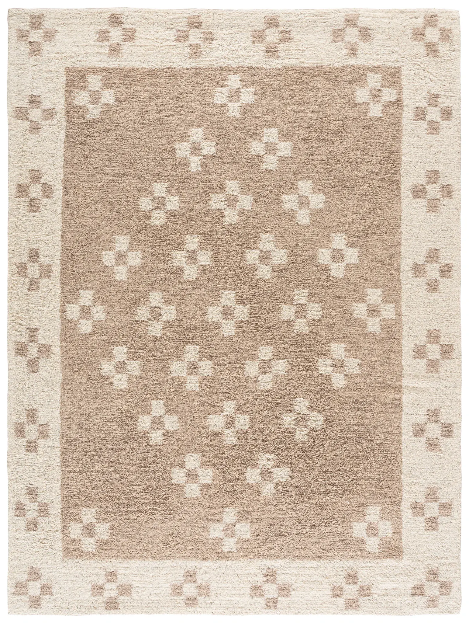 Vermont Bordered Cross Hand-Tufted Wool Rug