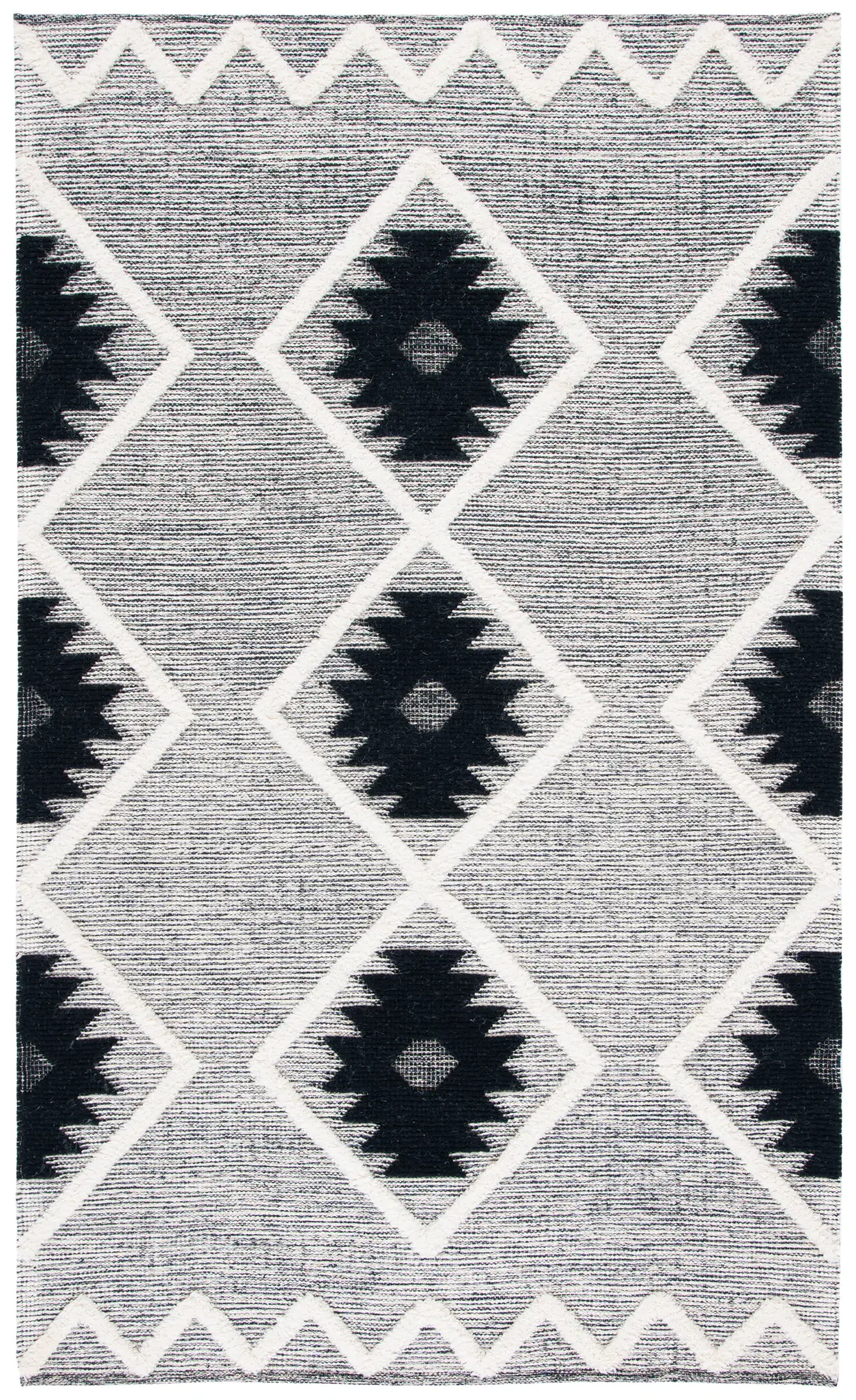 Vermont Stepped Diamond Hand-Loomed Wool Rug