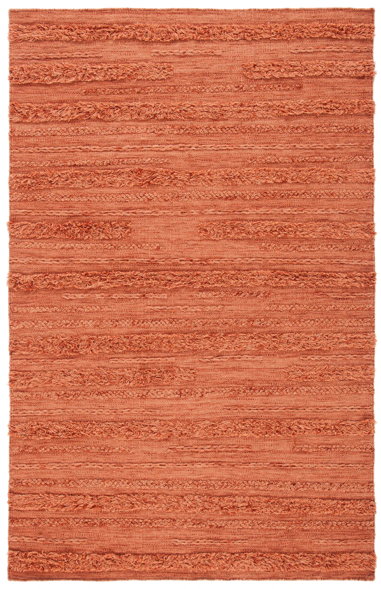 Vermont Textured Striped Hand-Woven Wool Rug