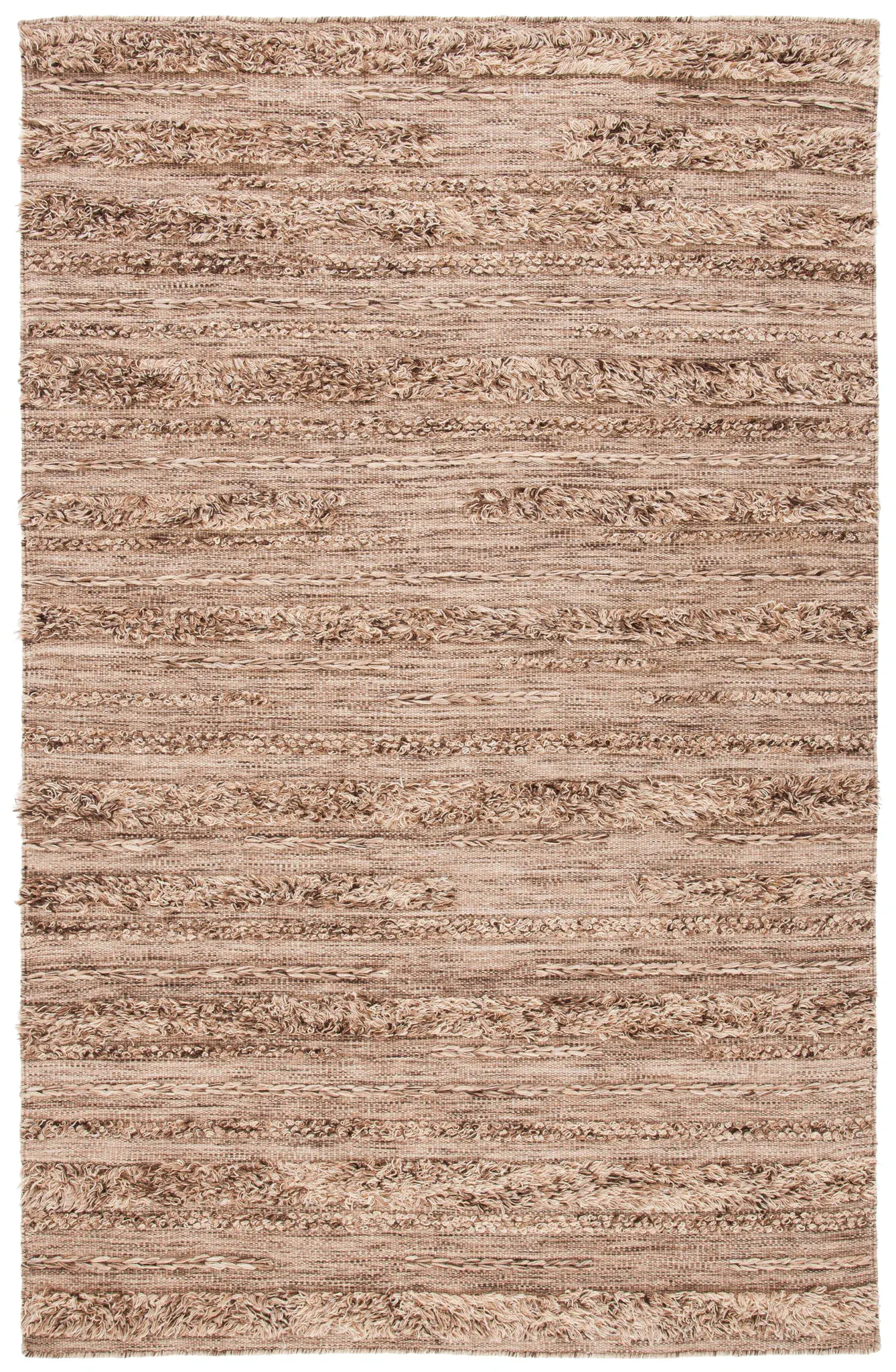 Vermont Textured Striped Hand-Woven Wool Rug