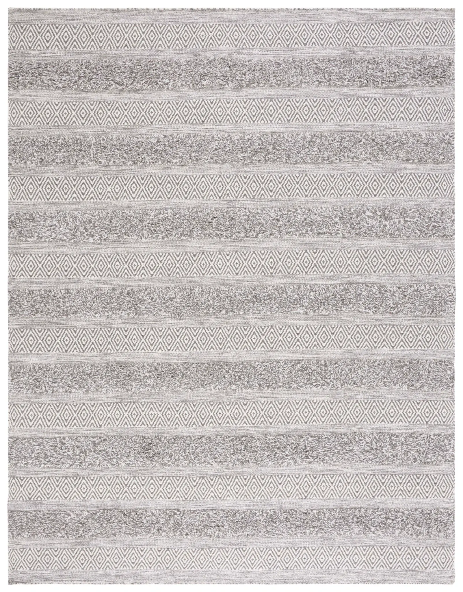 Vermont Diamond Stripe Hand-Woven Wool Rug