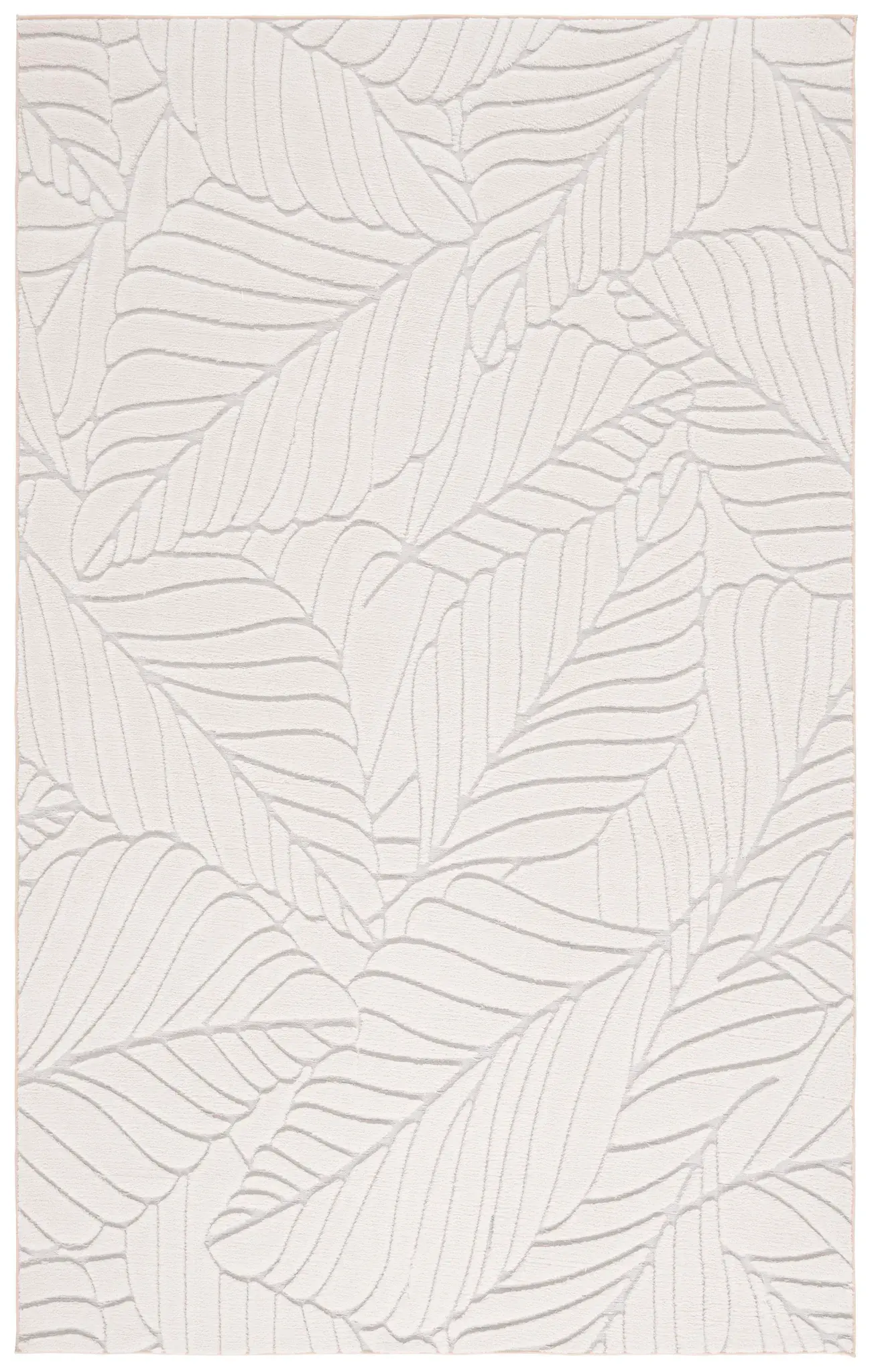 Versailles Botanical Carved Leaf Washable Rug
