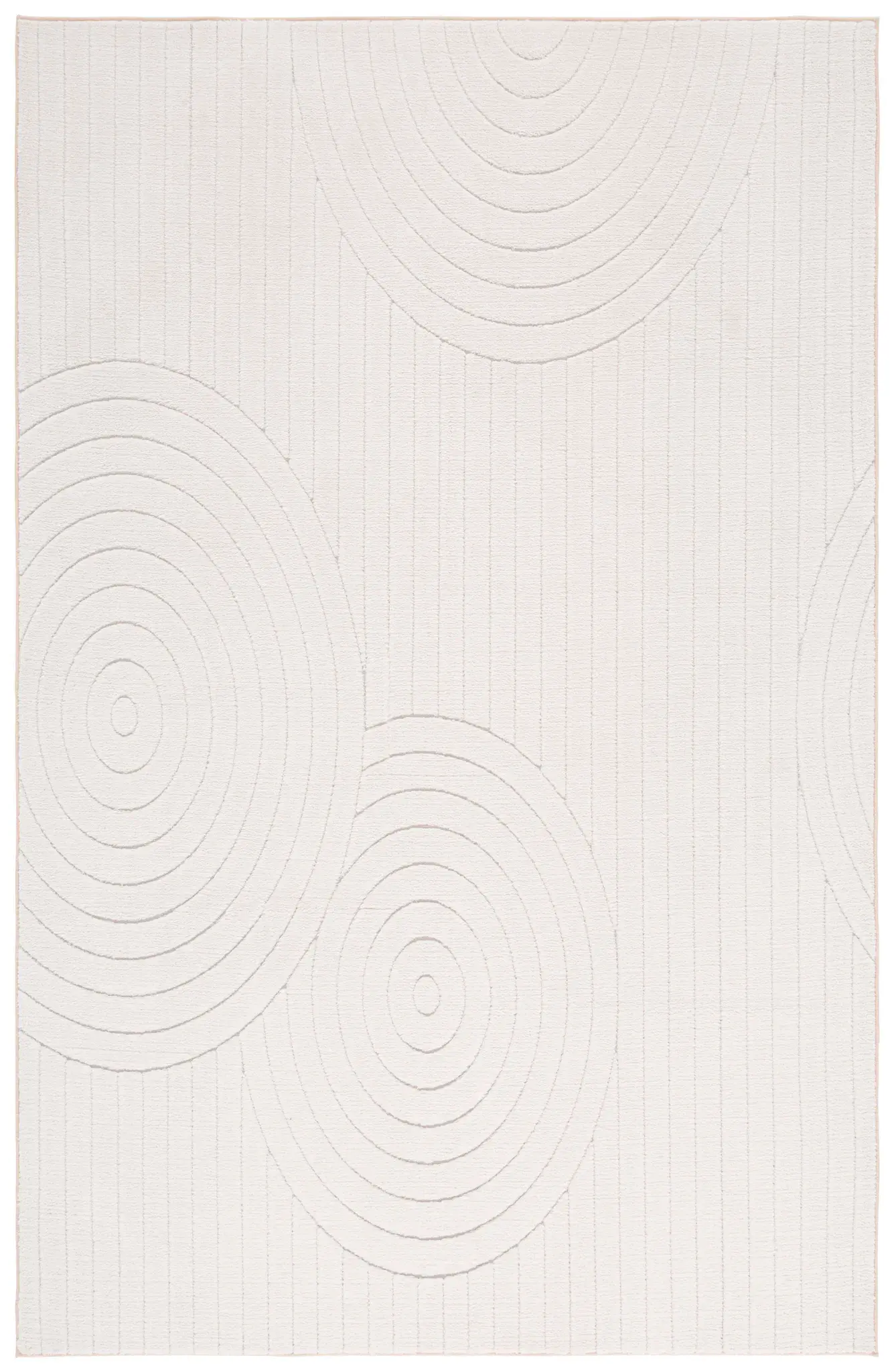 Versailles Carved Circles Washable Rug
