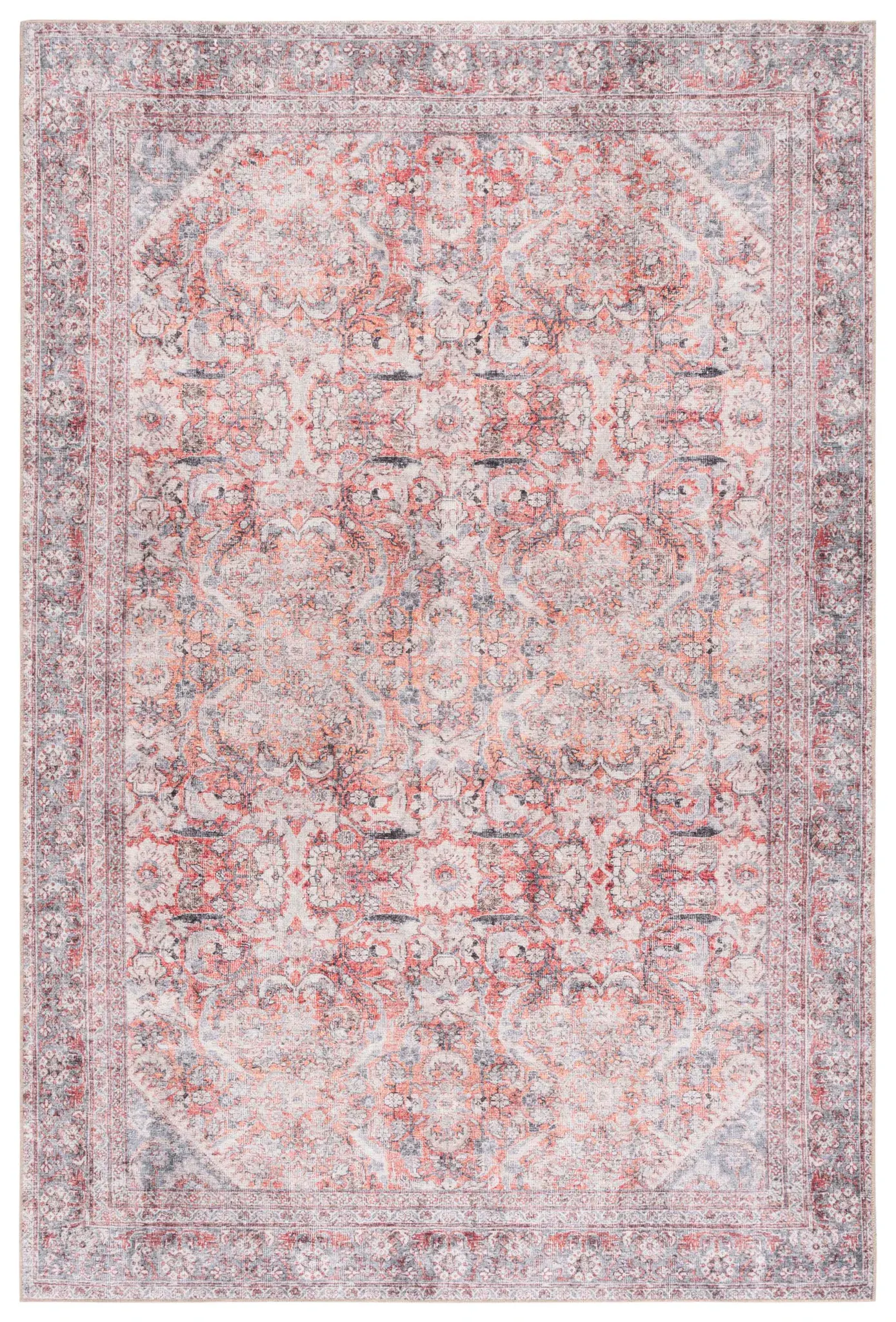 Vintage Serapi Floral Border Washable Rug
