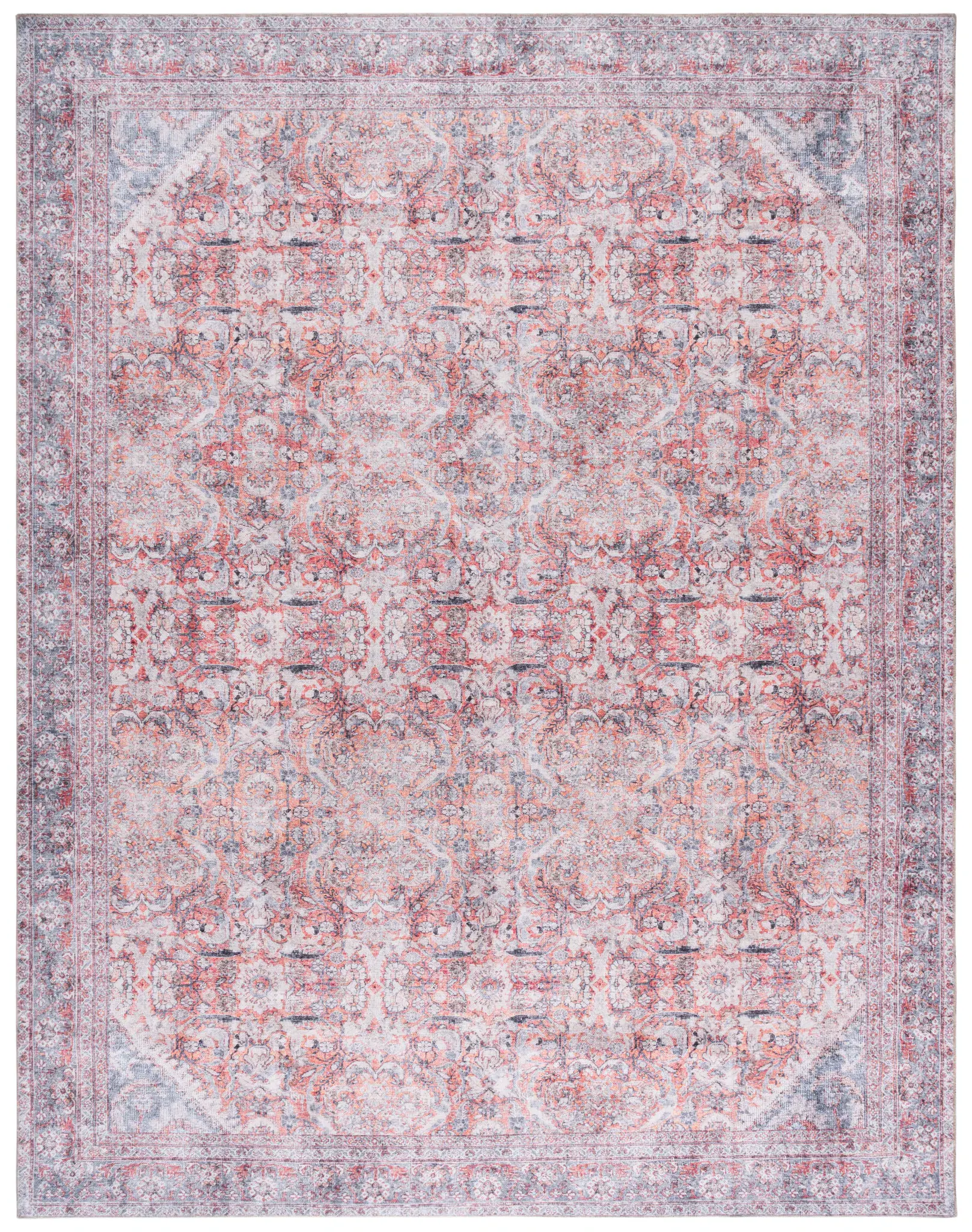 Vintage Serapi Floral Border Washable Rug