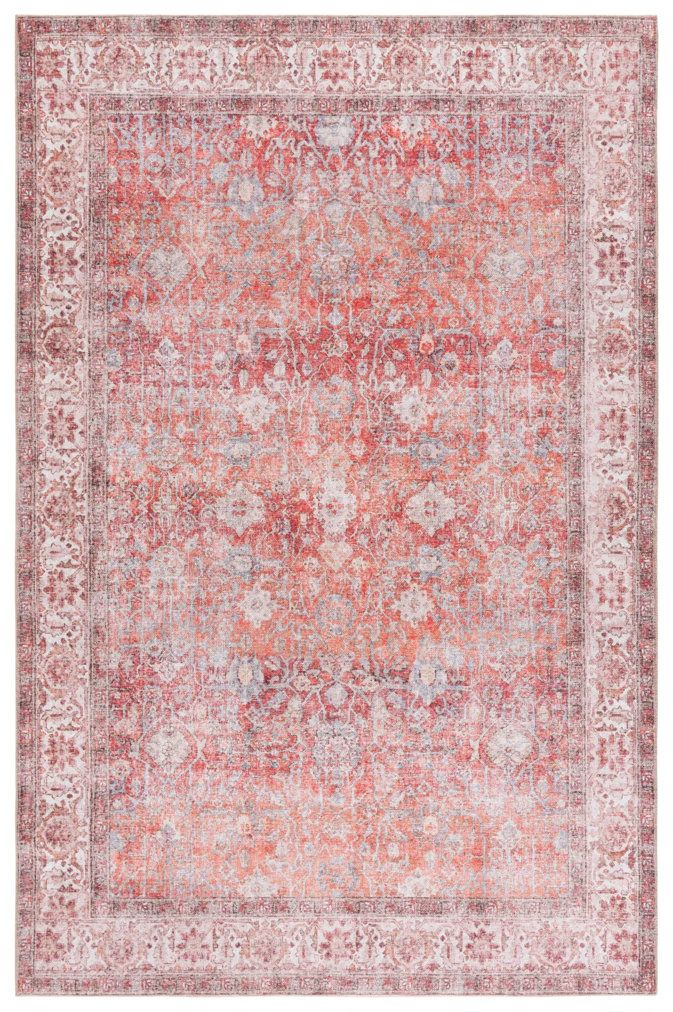 Vintage Serapi Bordered Floral Washable Rug