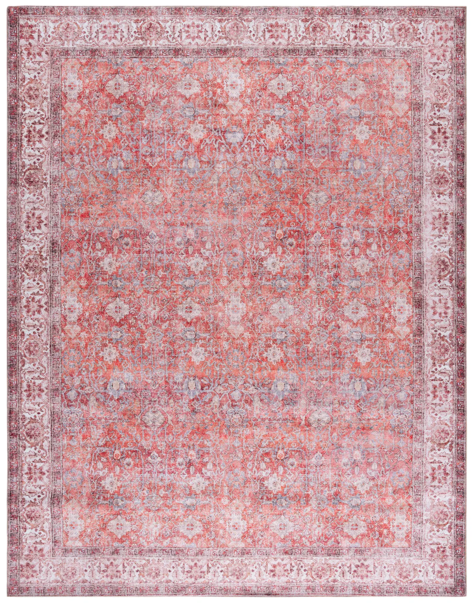Vintage Serapi Bordered Floral Washable Rug