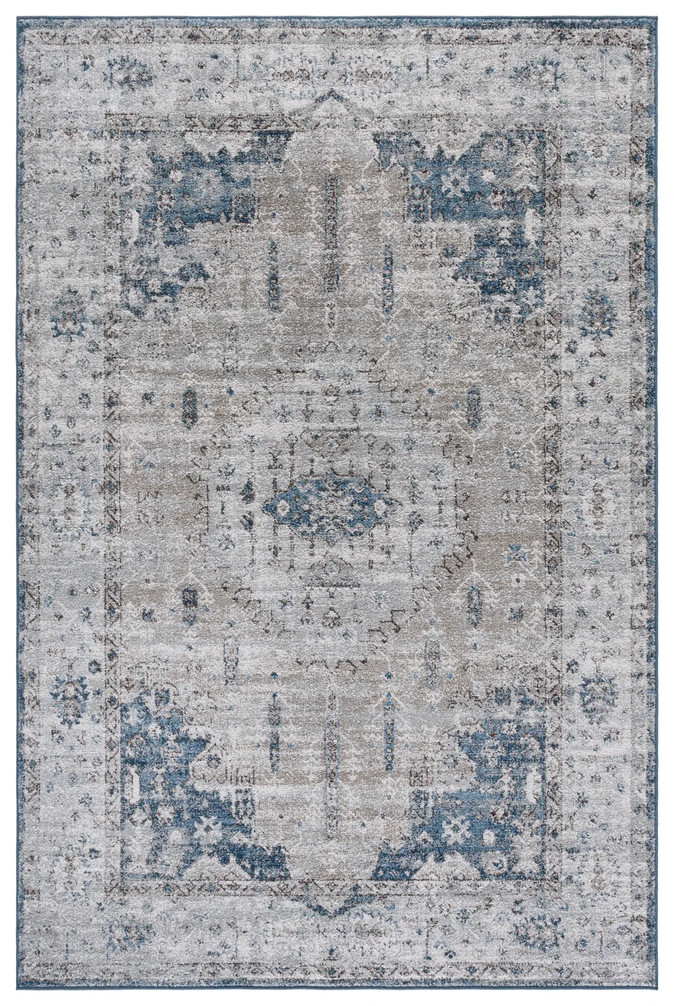 Vintage Tabriz Medallion Bordered Rug