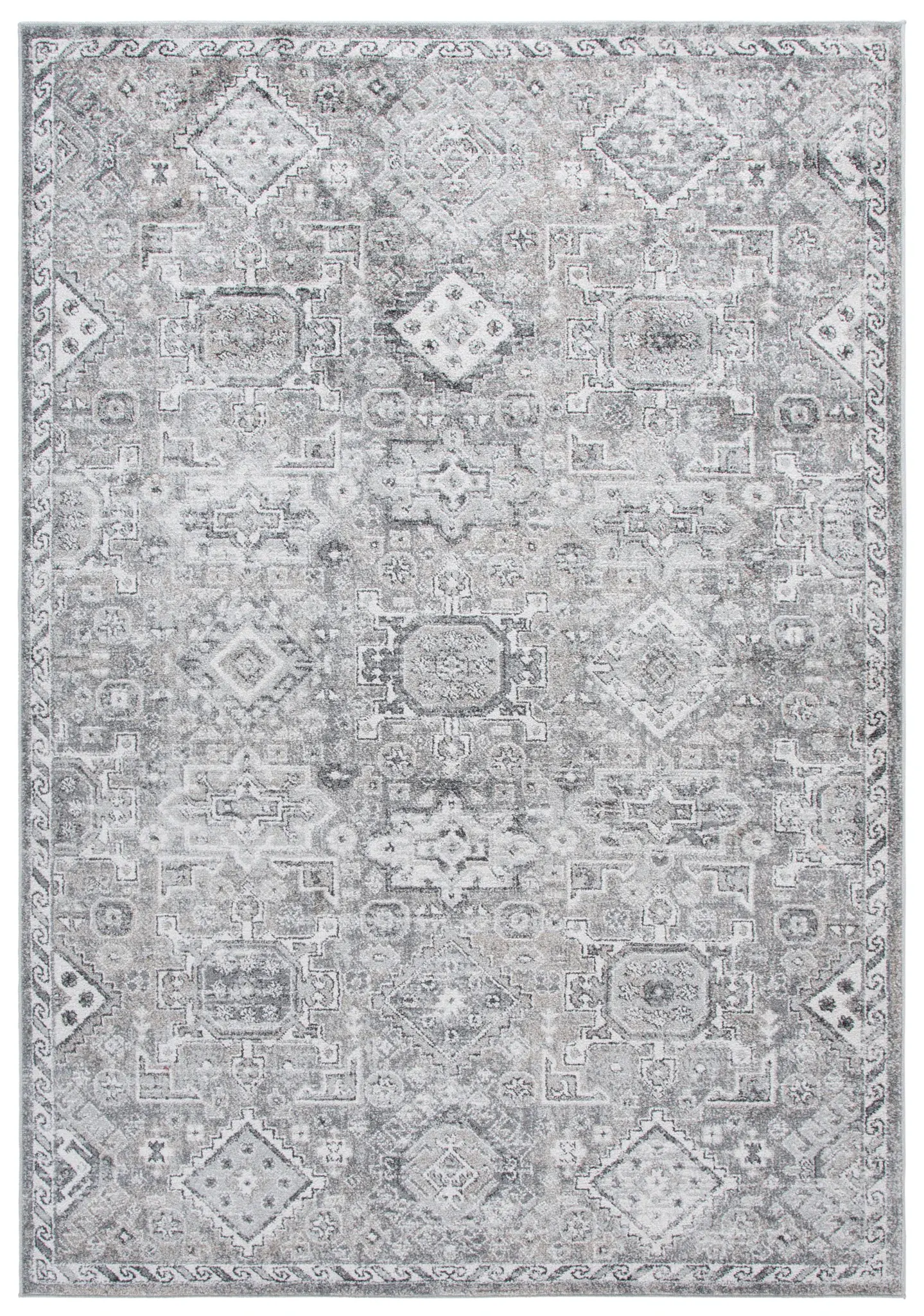 Vintage Tabriz Geometric Panel Rug