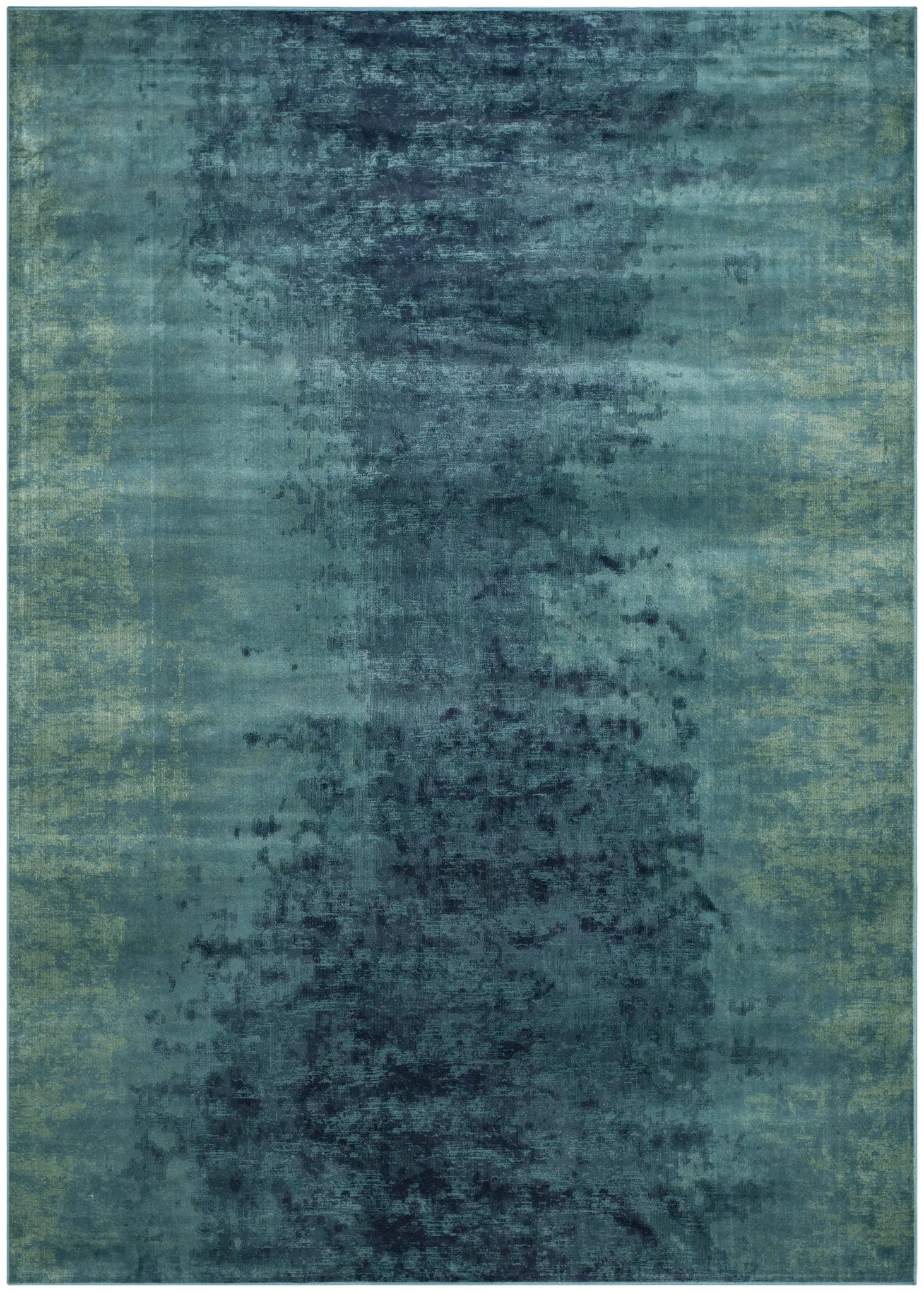 Vintage Modern Distressed Banded Viscose Rug