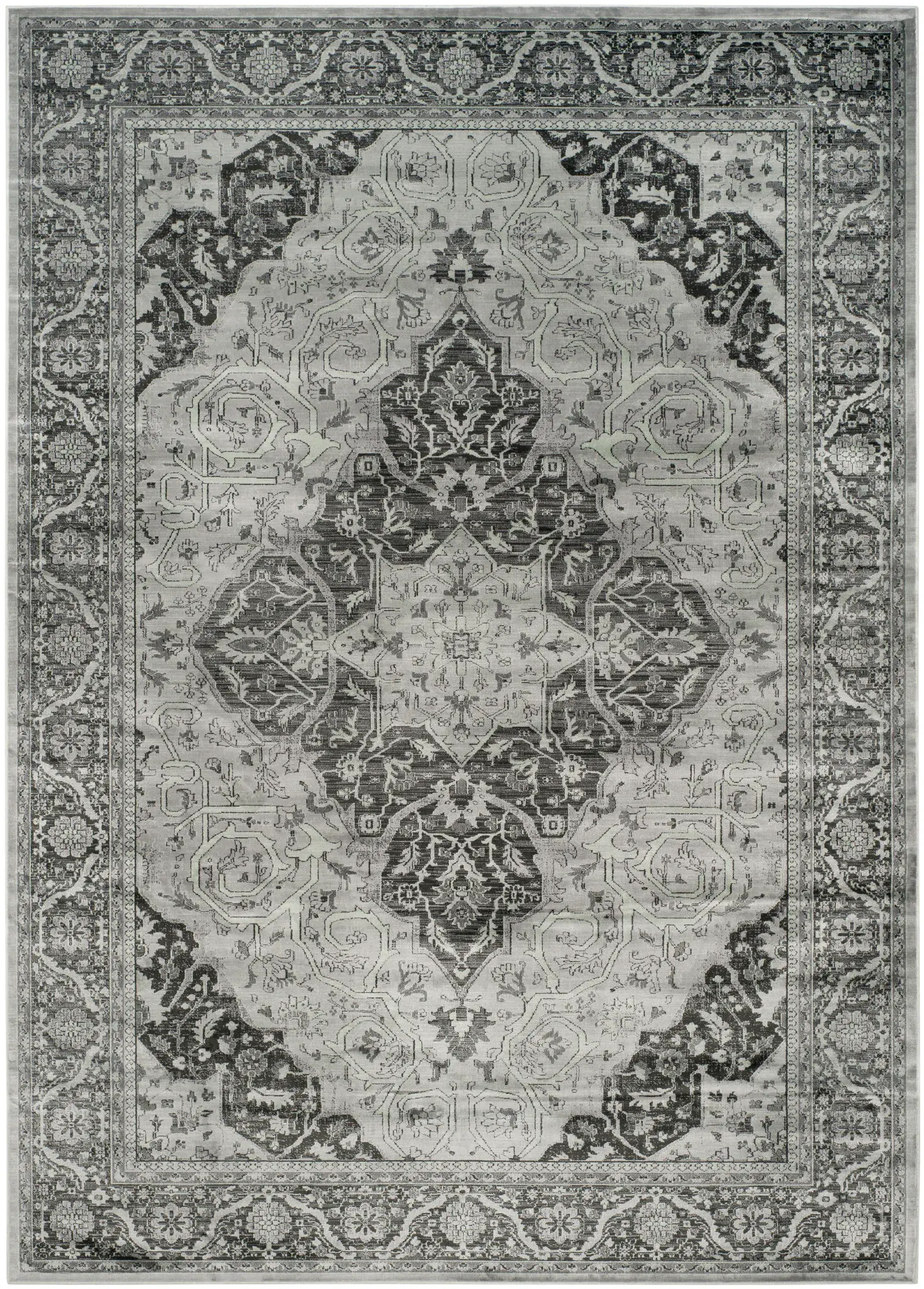 Vintage Distressed Medallion Rug