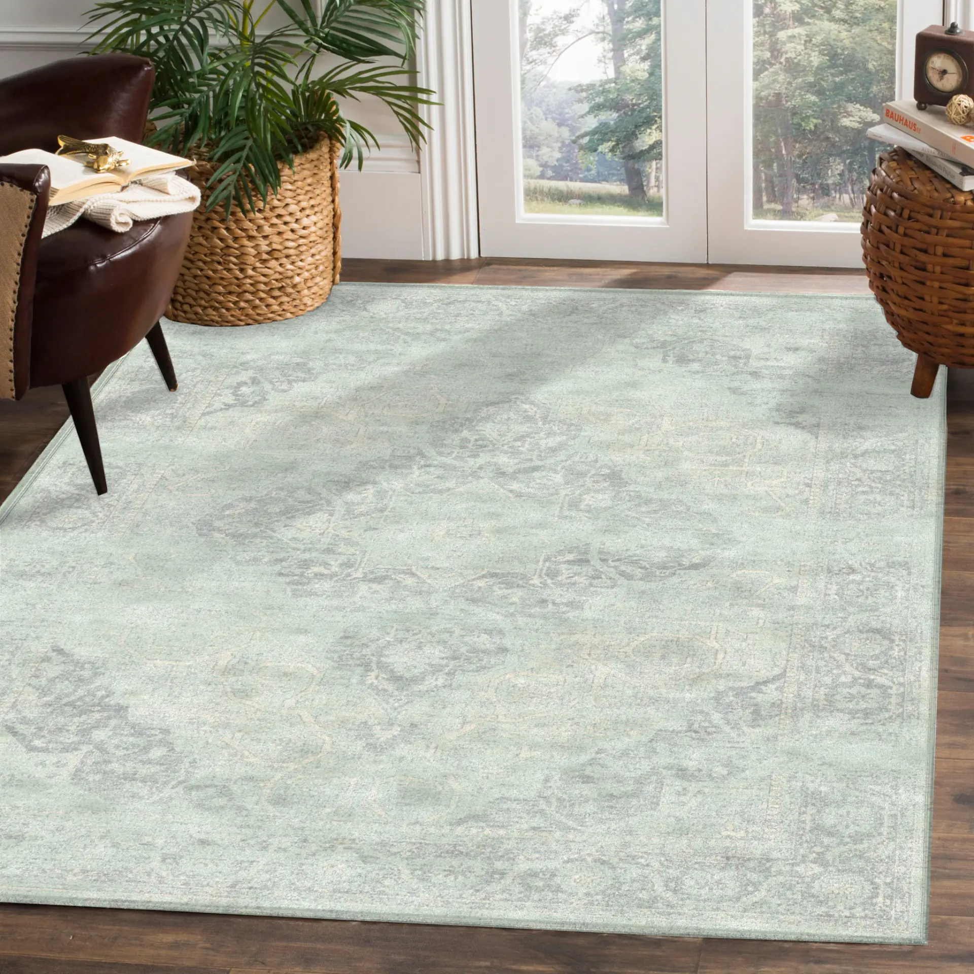 Vintage Distressed Medallion Rug