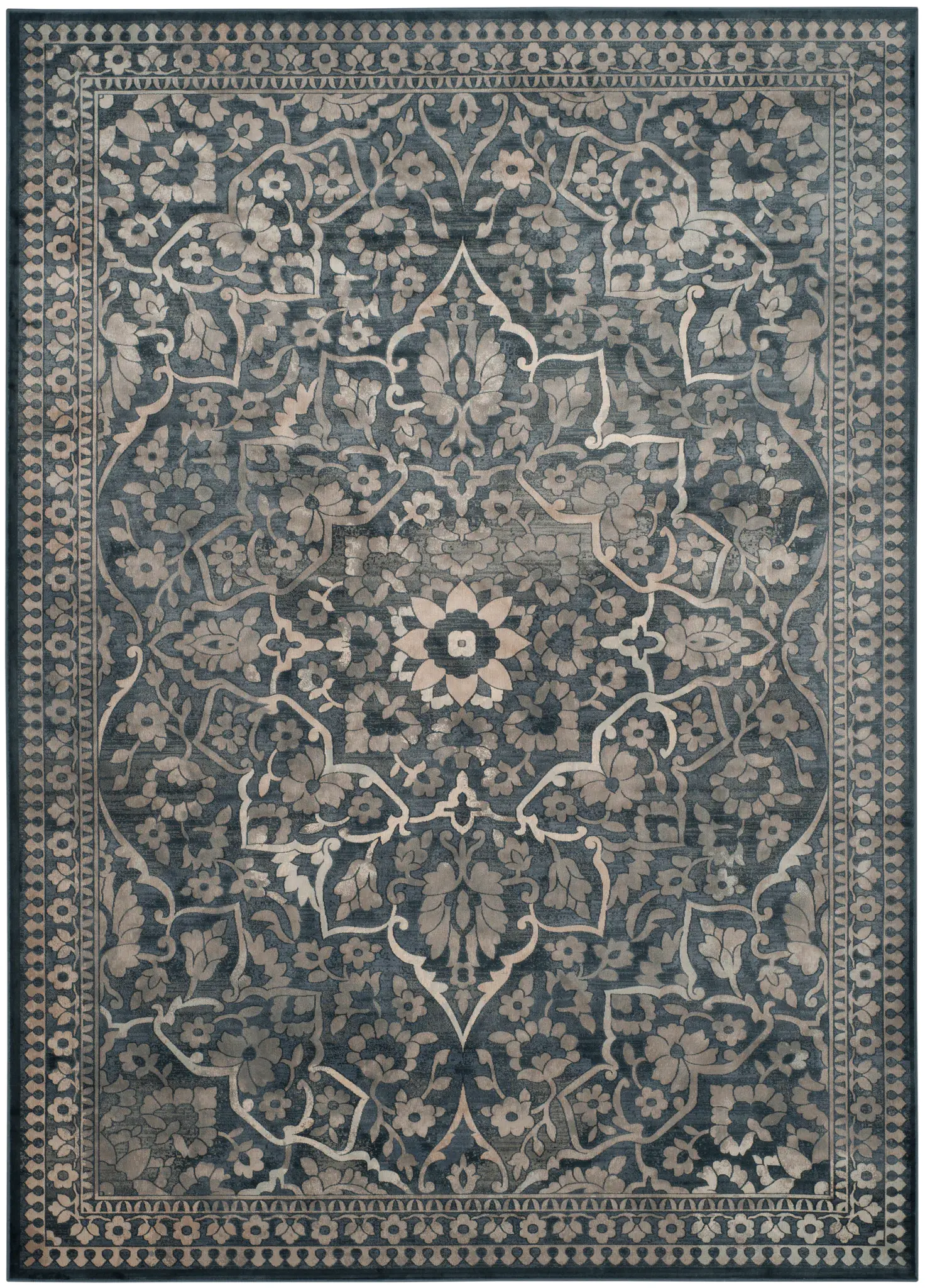 Vintage Traditional Faded Medallion Rug
