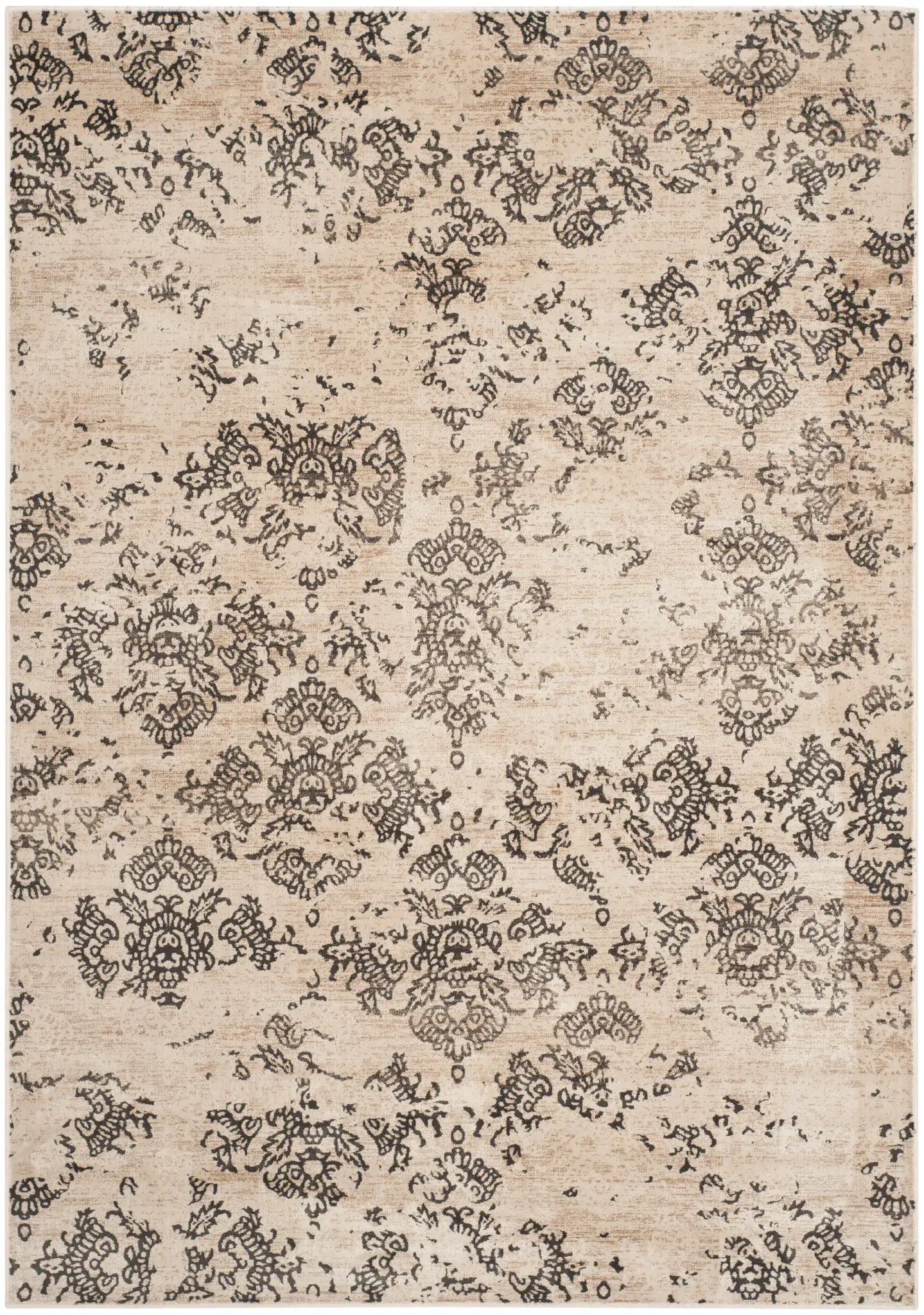 Vintage Allover Small-Scale Damask Rug