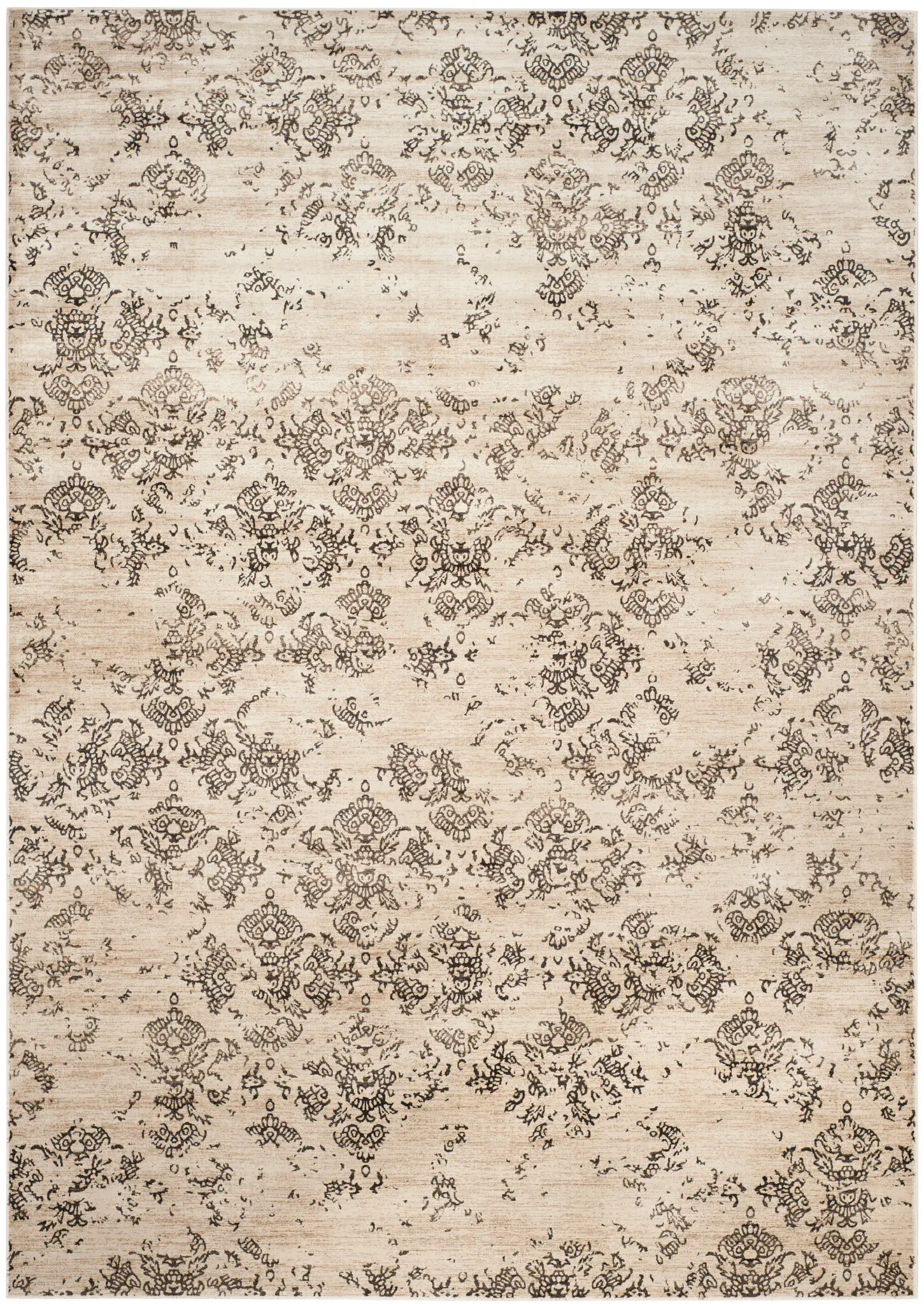Vintage Allover Small-Scale Damask Rug
