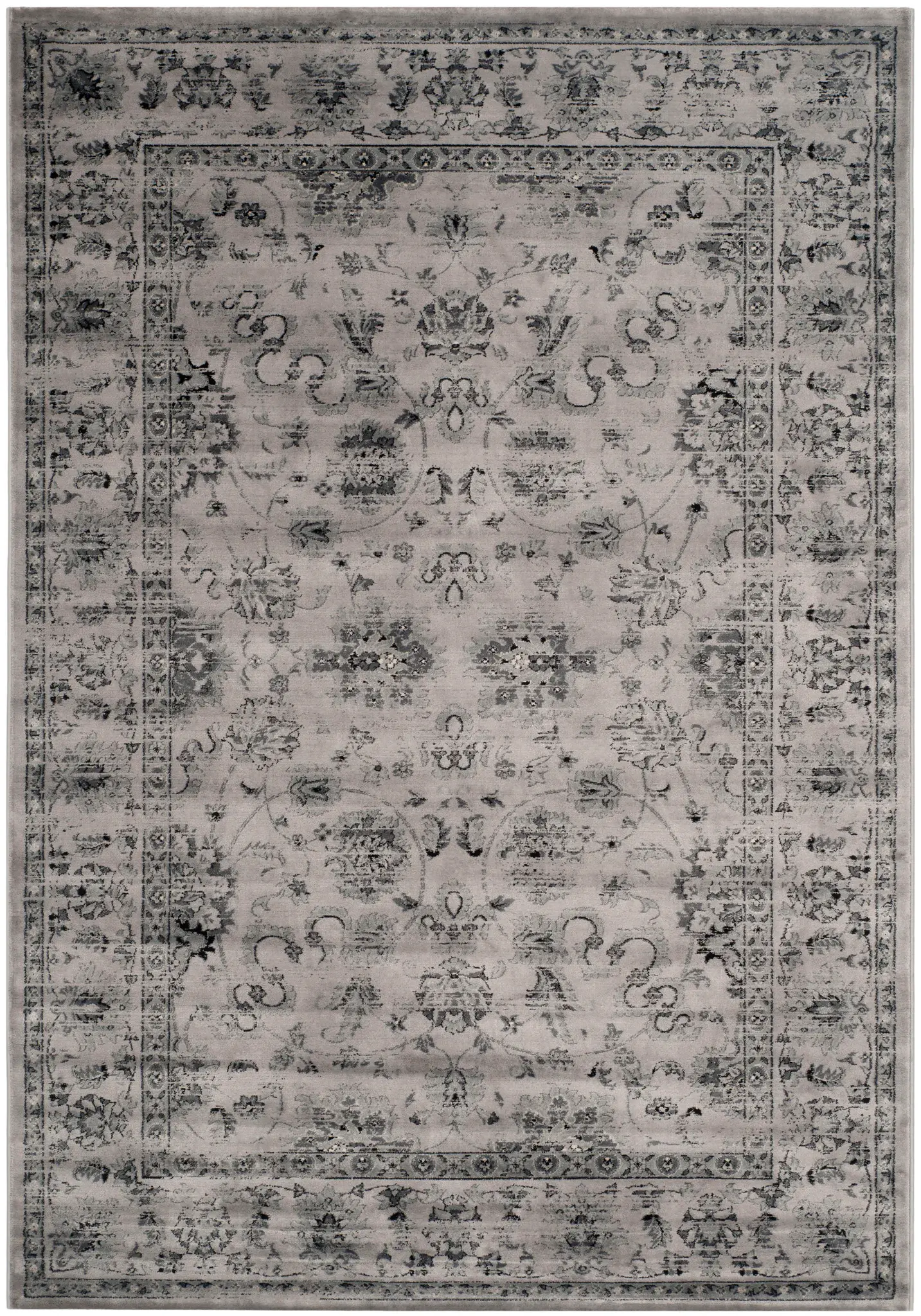 Vintage Floral Bordered Rug