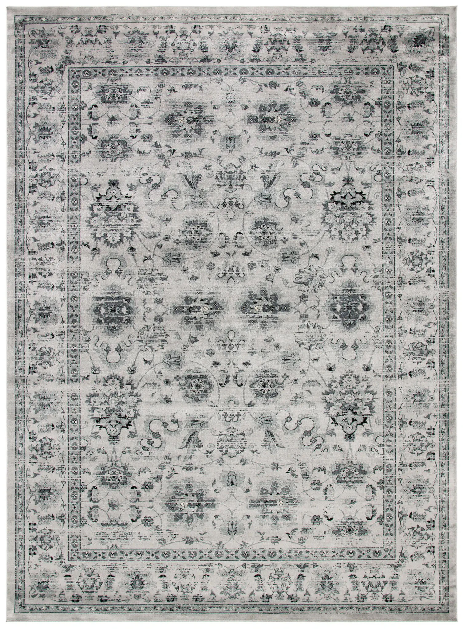 Vintage Floral Bordered Rug