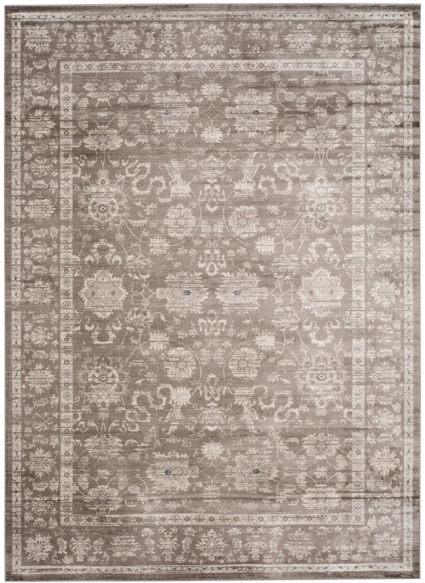 Vintage Floral Bordered Rug