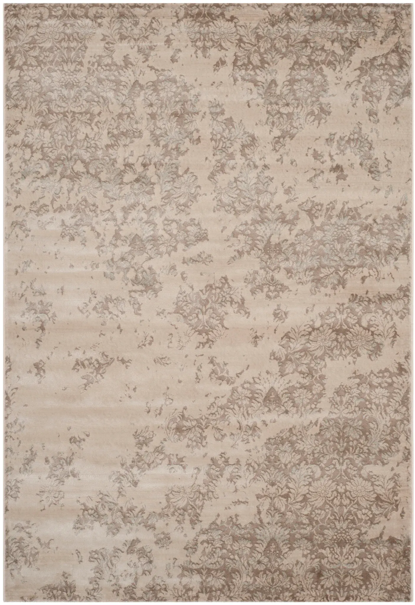 Vintage Faded Damask Rug