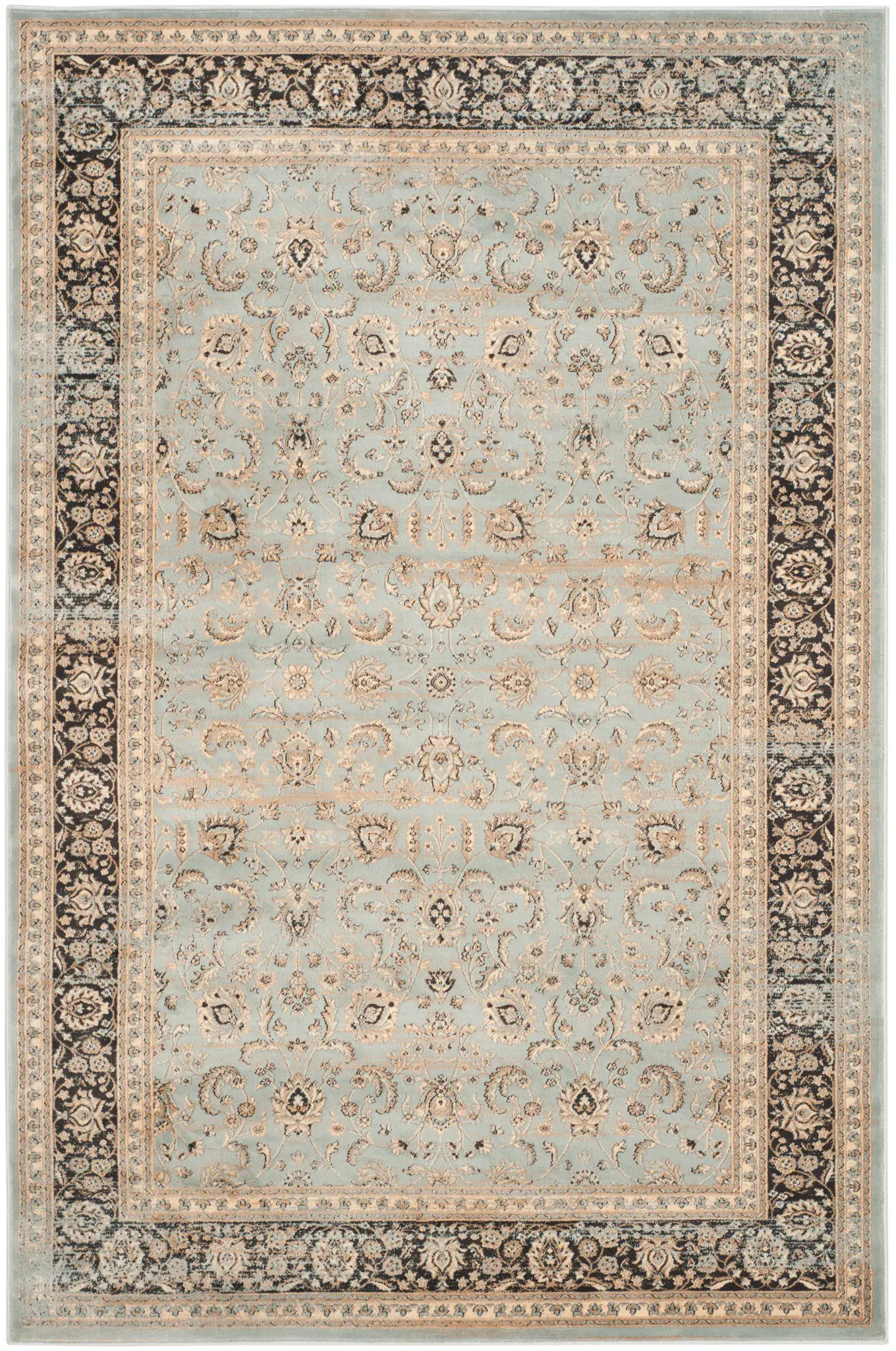 Vintage Traditional Vine Border Rug