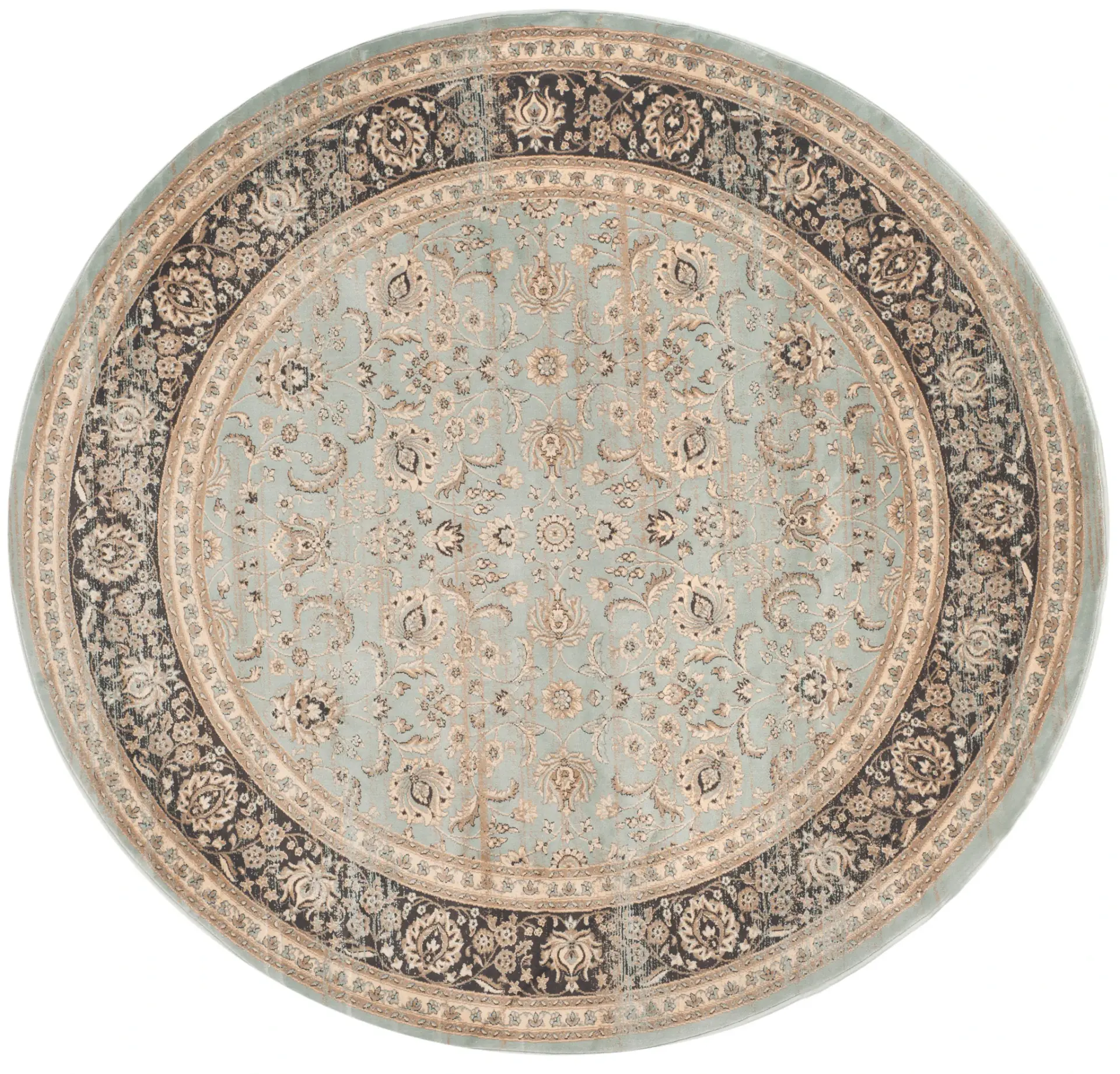 Vintage Traditional Vine Border Rug