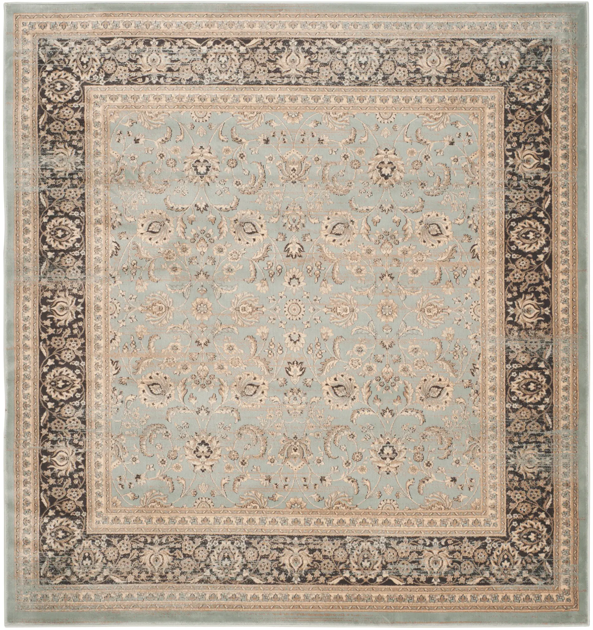 Vintage Traditional Vine Border Rug