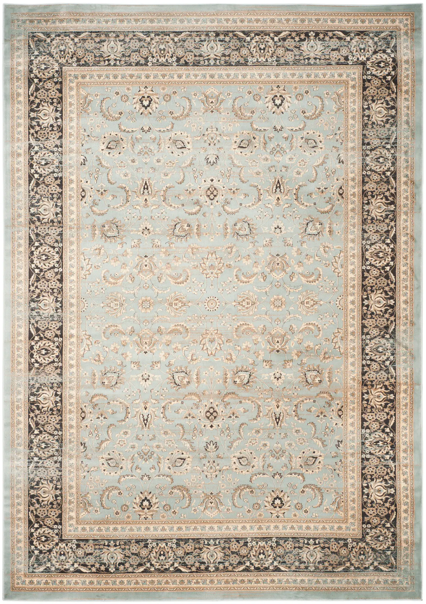 Vintage Traditional Vine Border Rug