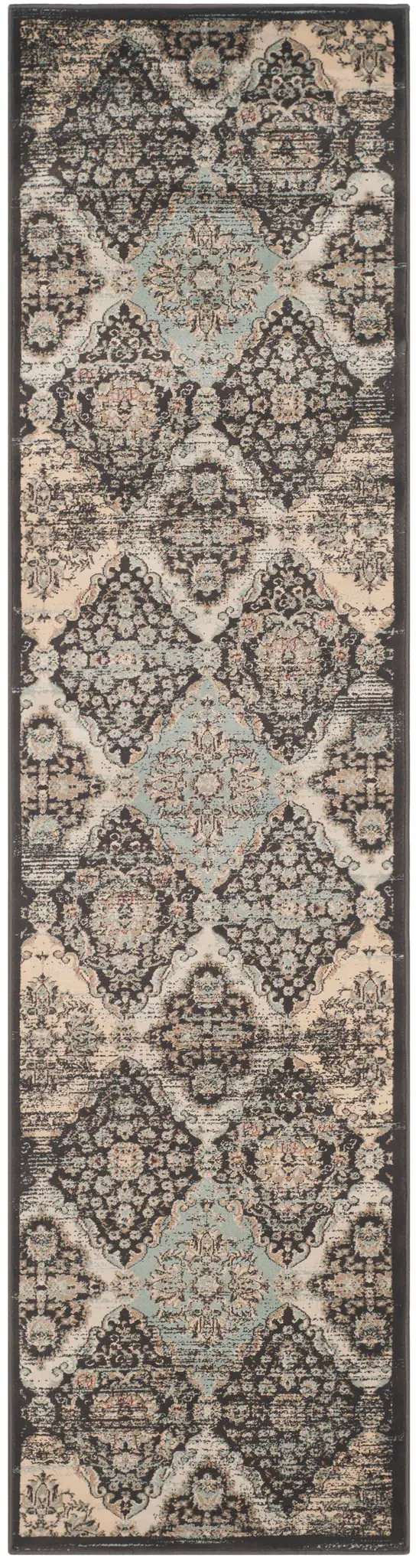 Vintage Traditional Floral Diamond Rug