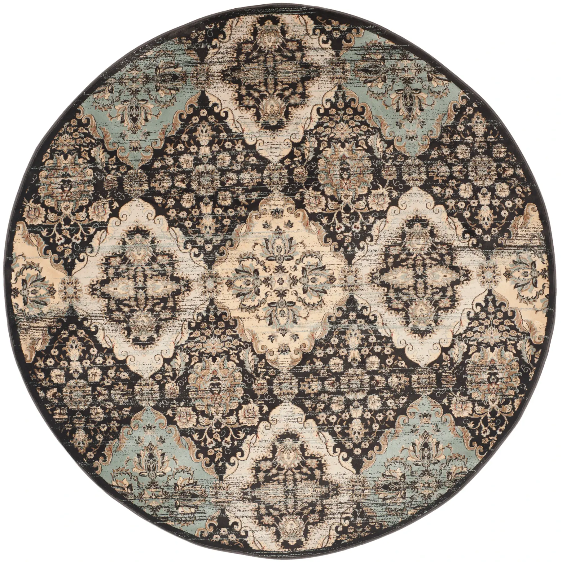 Vintage Traditional Floral Diamond Rug
