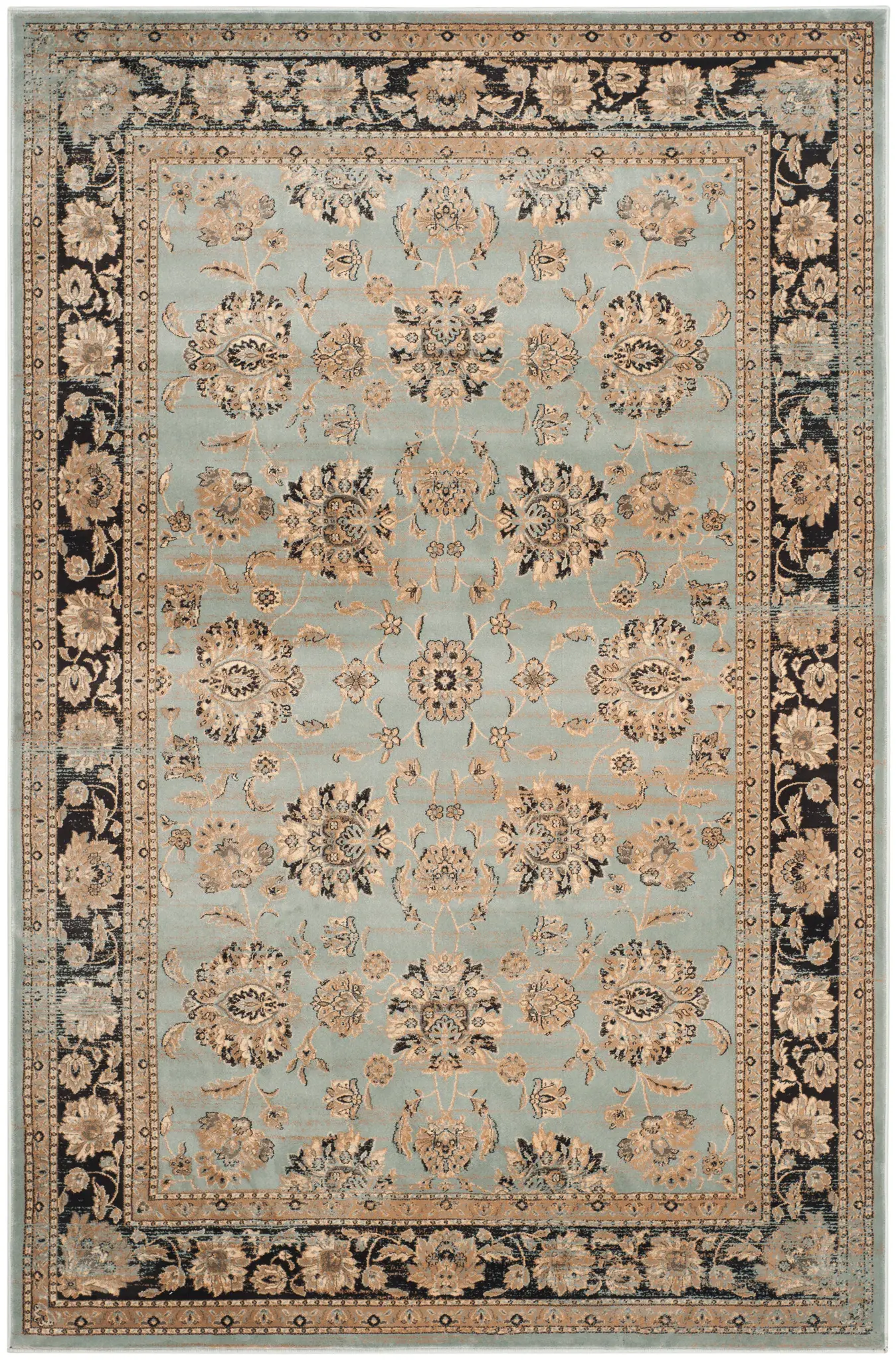 Vintage Floral Border Rug