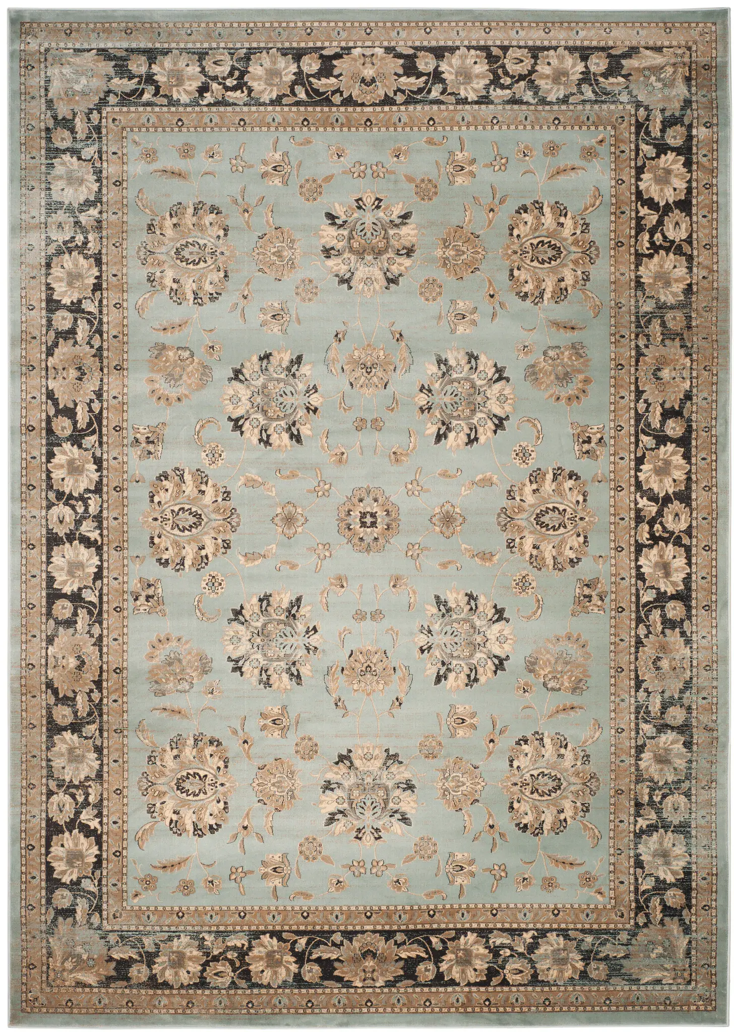 Vintage Floral Border Rug