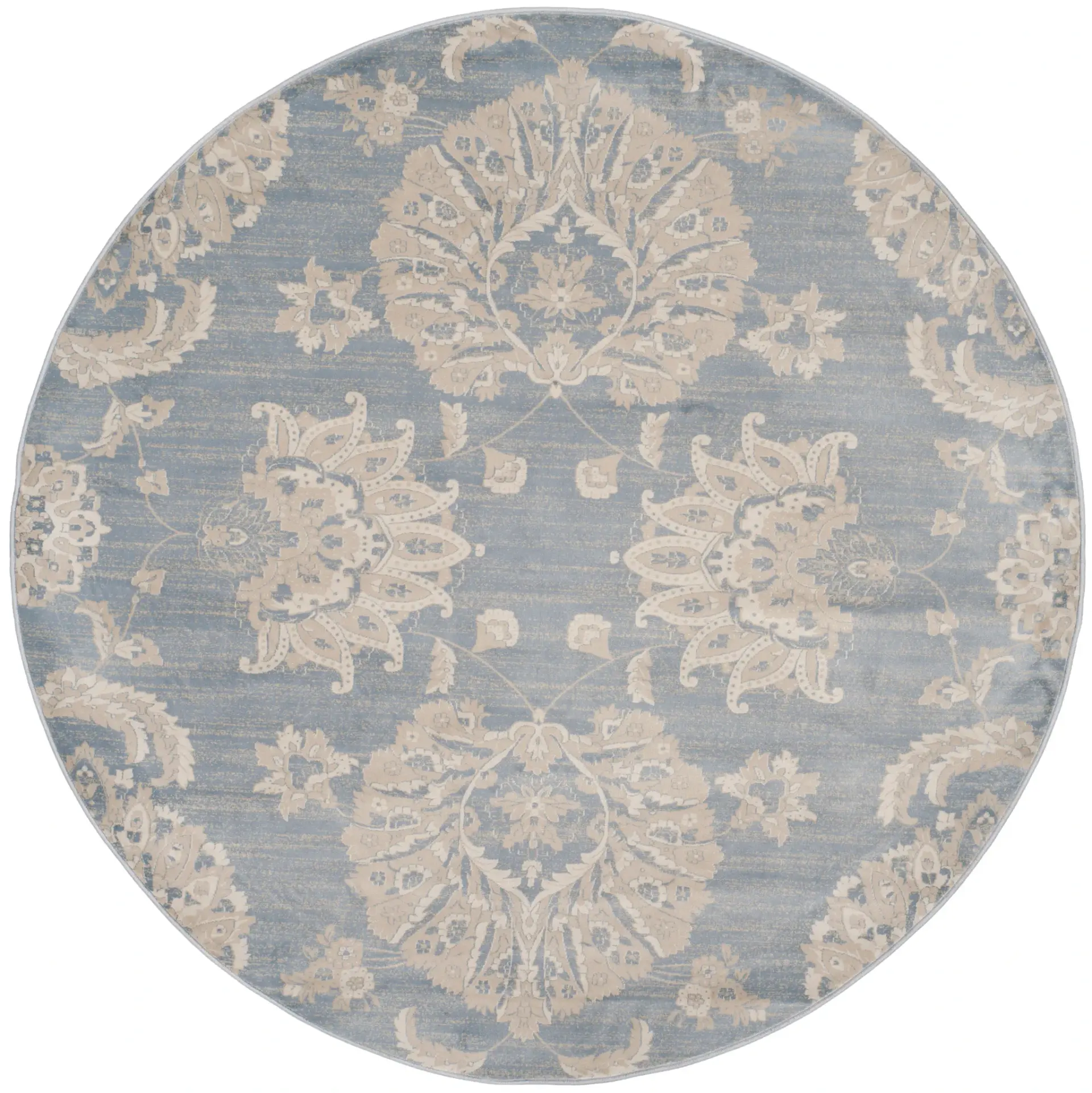 Vintage Large-Scale Damask Rug